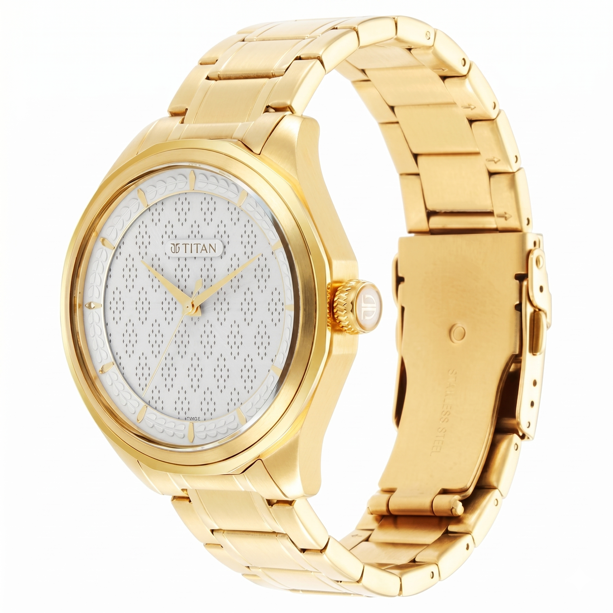 Titan 1829YM02F | Titan Wedding White Dial Analog with Date Stainless Steel Strap watch for Men