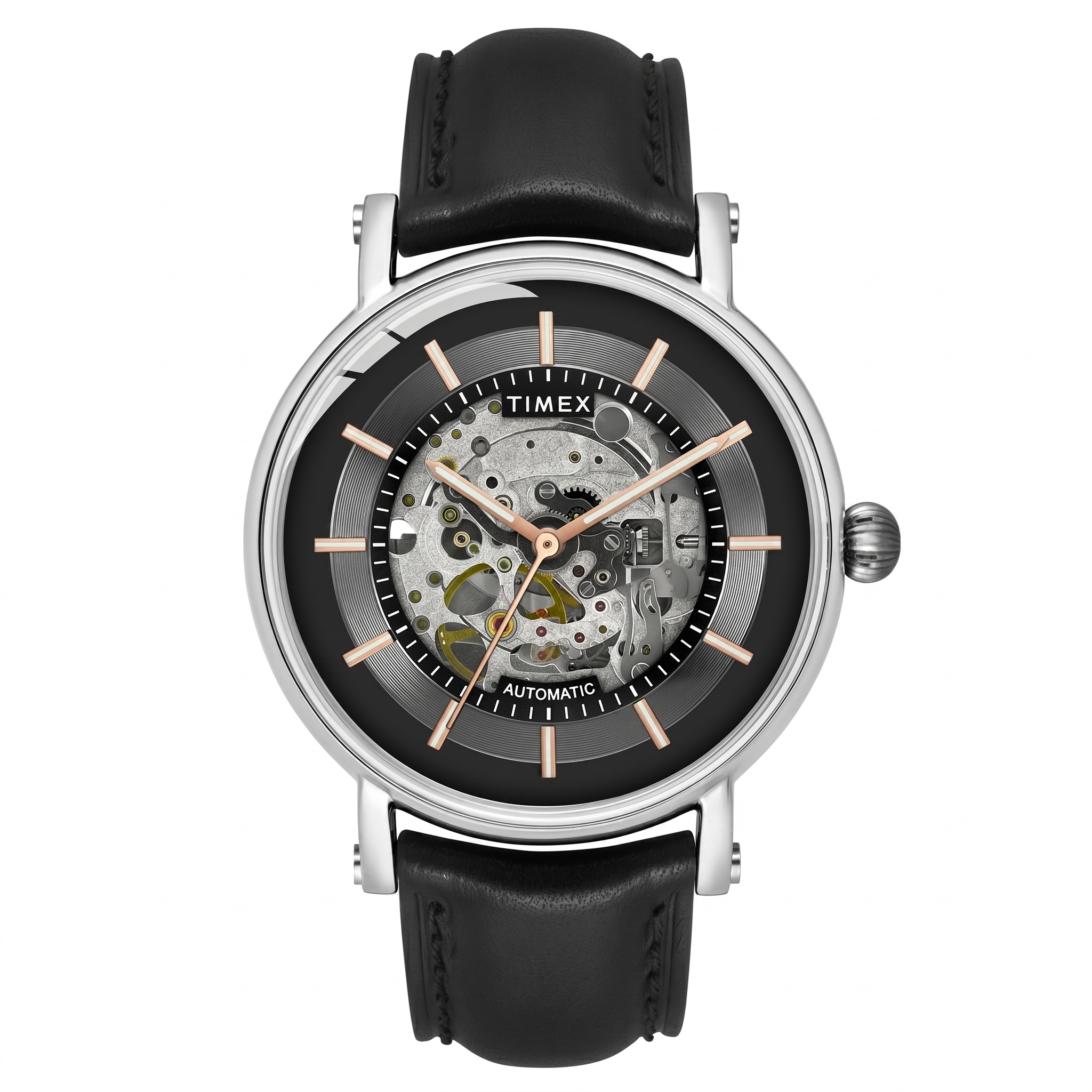 Timex TWEG16716 | Timex E Class Men's Black Dial Round Case Automatic Function Watch