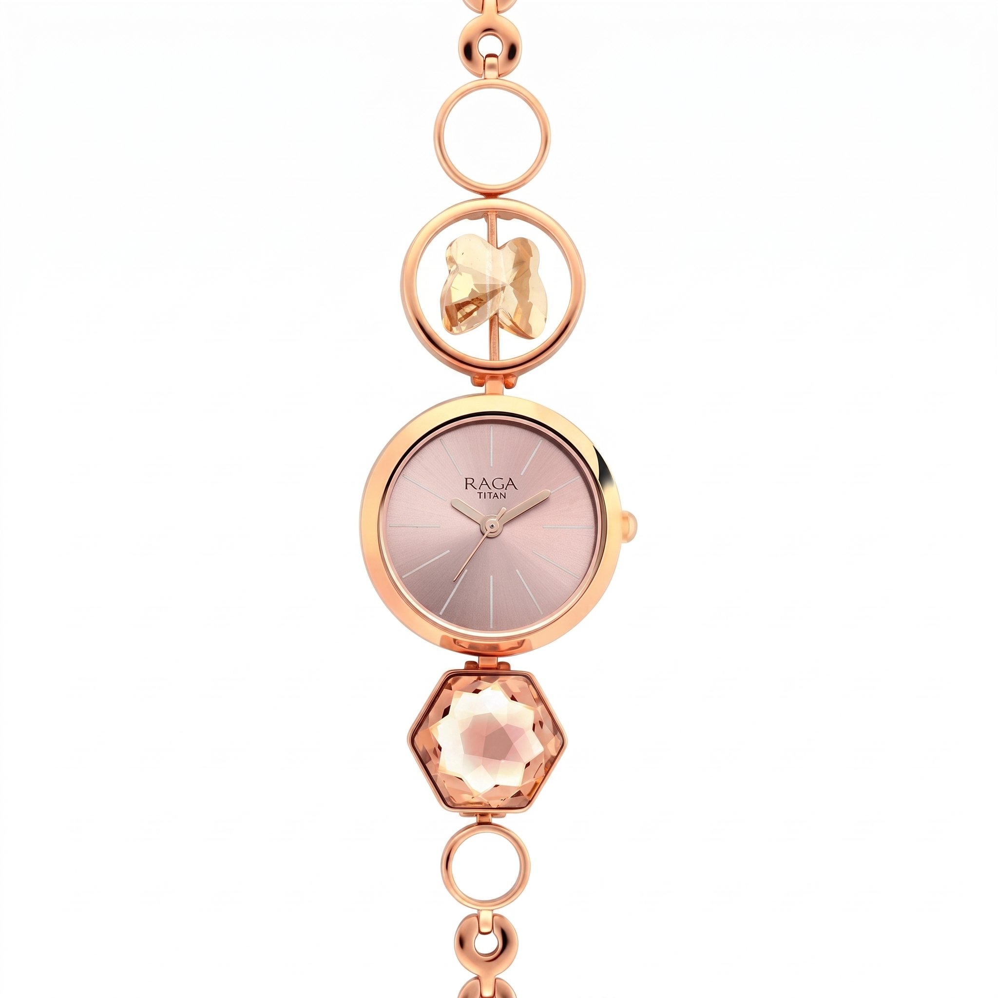 Titan 2606WM09 | Raga Women's Grace Watch: Mother of Pearl Dial & Ornate Bracelet