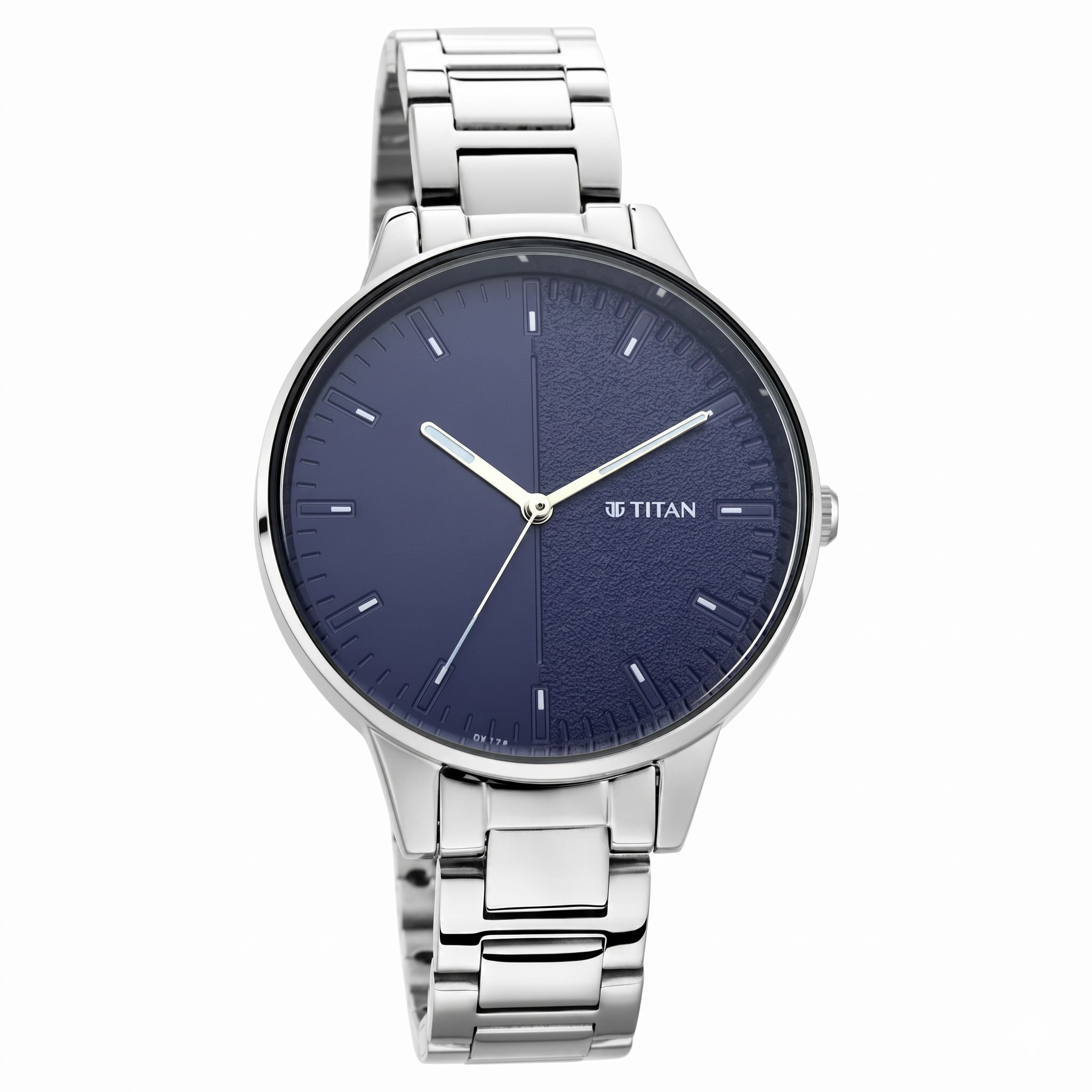 Titan 2648SM01 | Titan Women's Precision Simplicity Watch: Blue Gradient Dial with Metal Strap