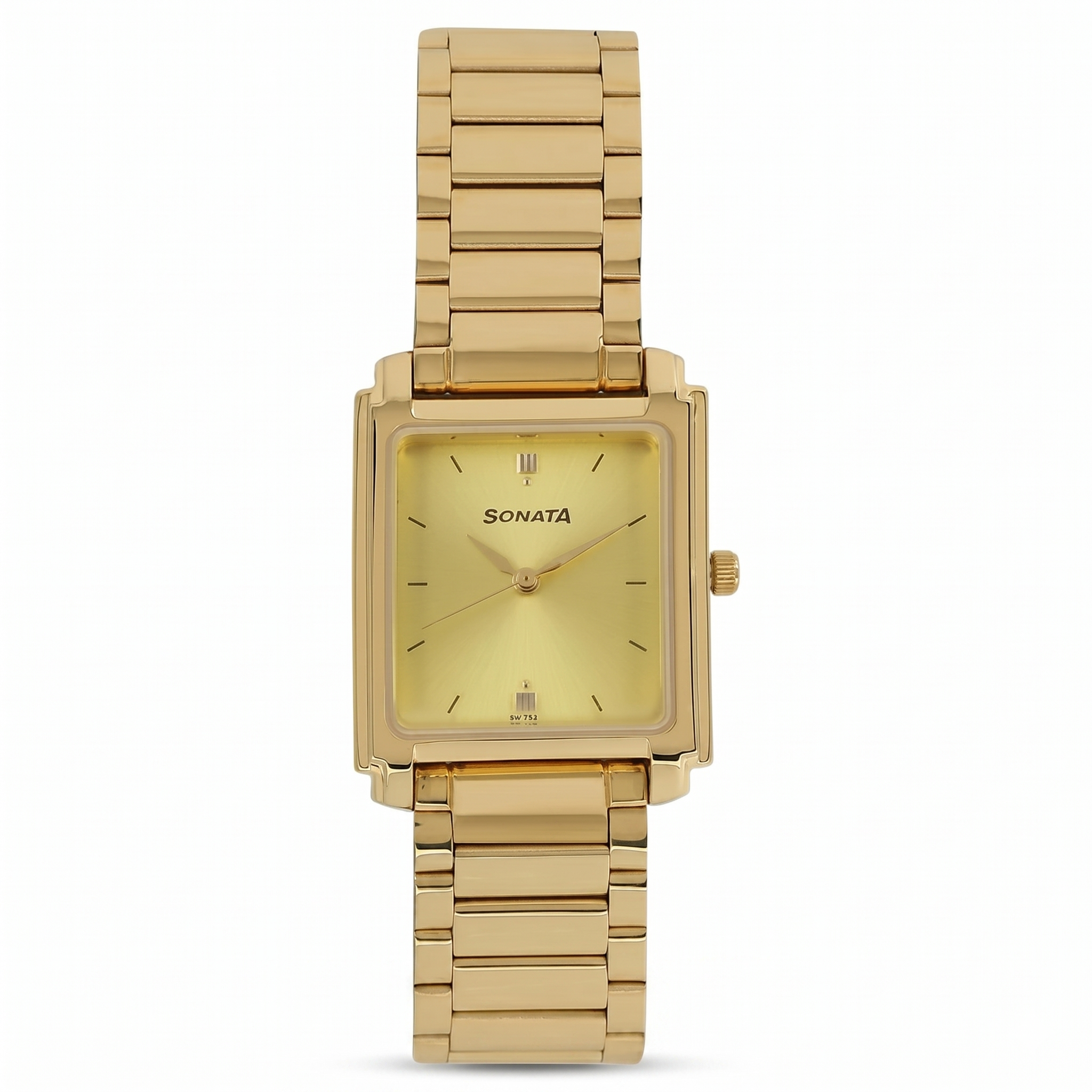 Sonata NP7053YM02 | Sonata Quartz Analog Champagne Dial Metal Strap Watch for Men