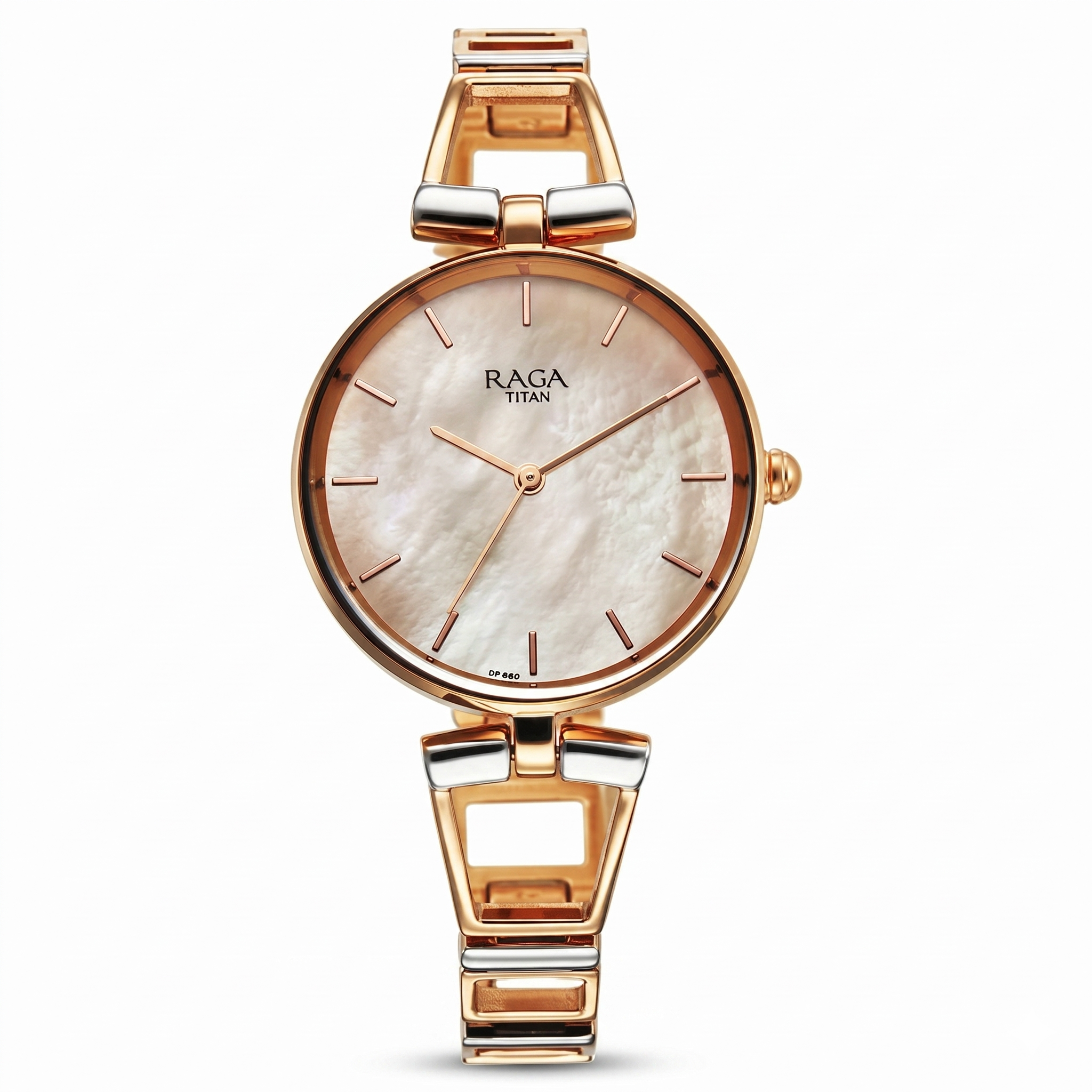 Titan 2747KM01 | Titan Raga Ascend Quartz Analog Mother Of Pearl Dial With Two Toned Color Metal Strap Watch For Women