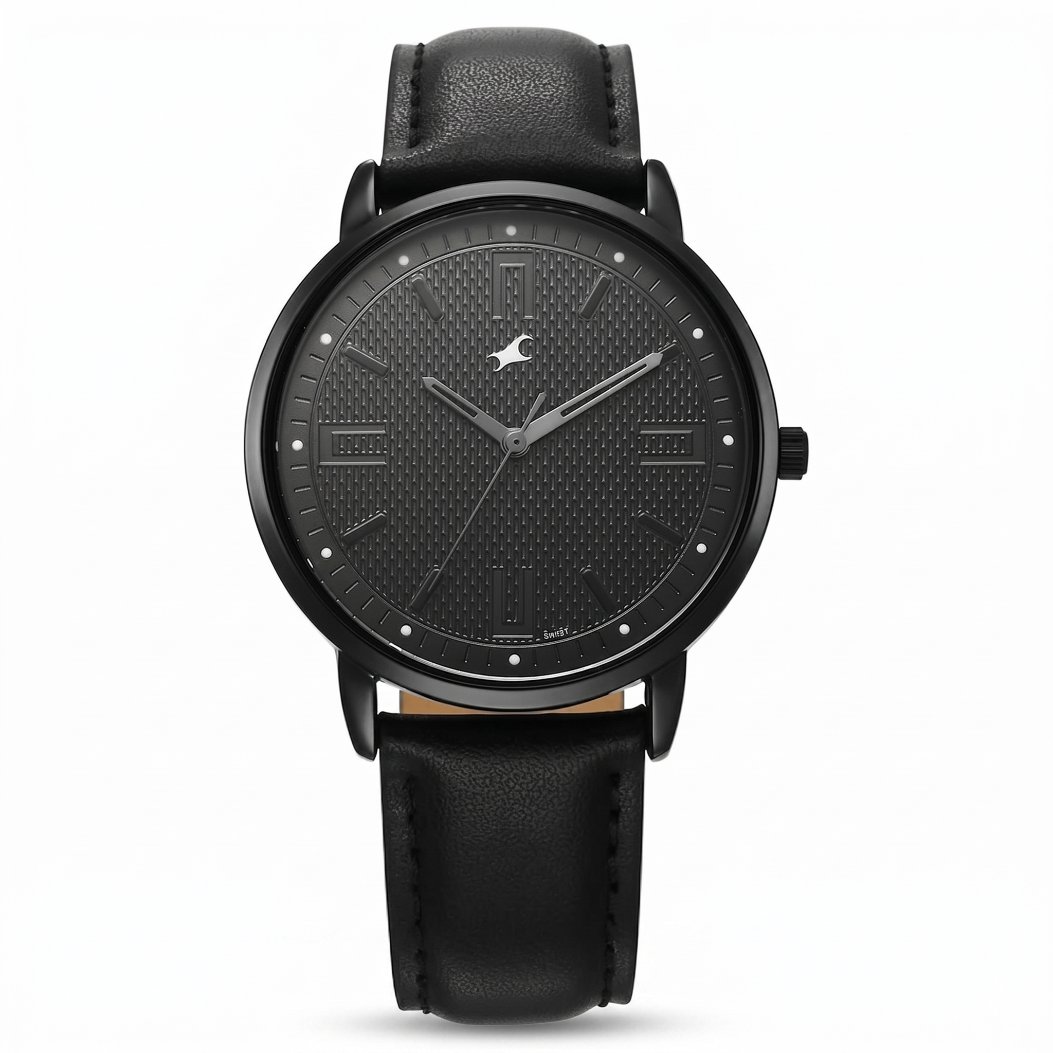 Fastrack 38159NL01 | Fastrack Stunners X Quartz Analog Black Dial Leather Strap Watch For Guys