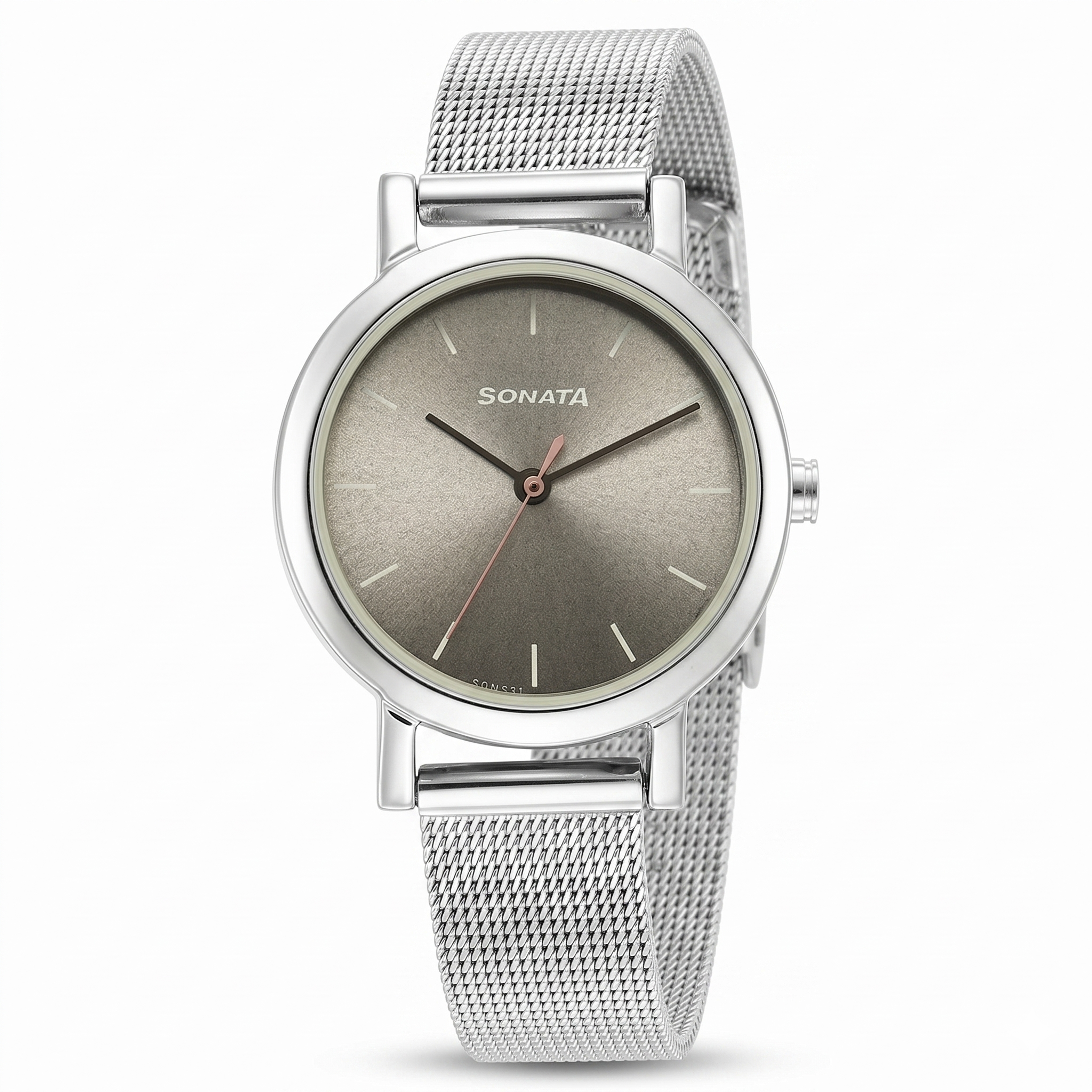 Sonata 8174SM04 | Sonata Ladies Essentials Grey Dial Stainless Steel Strap Watch for Women