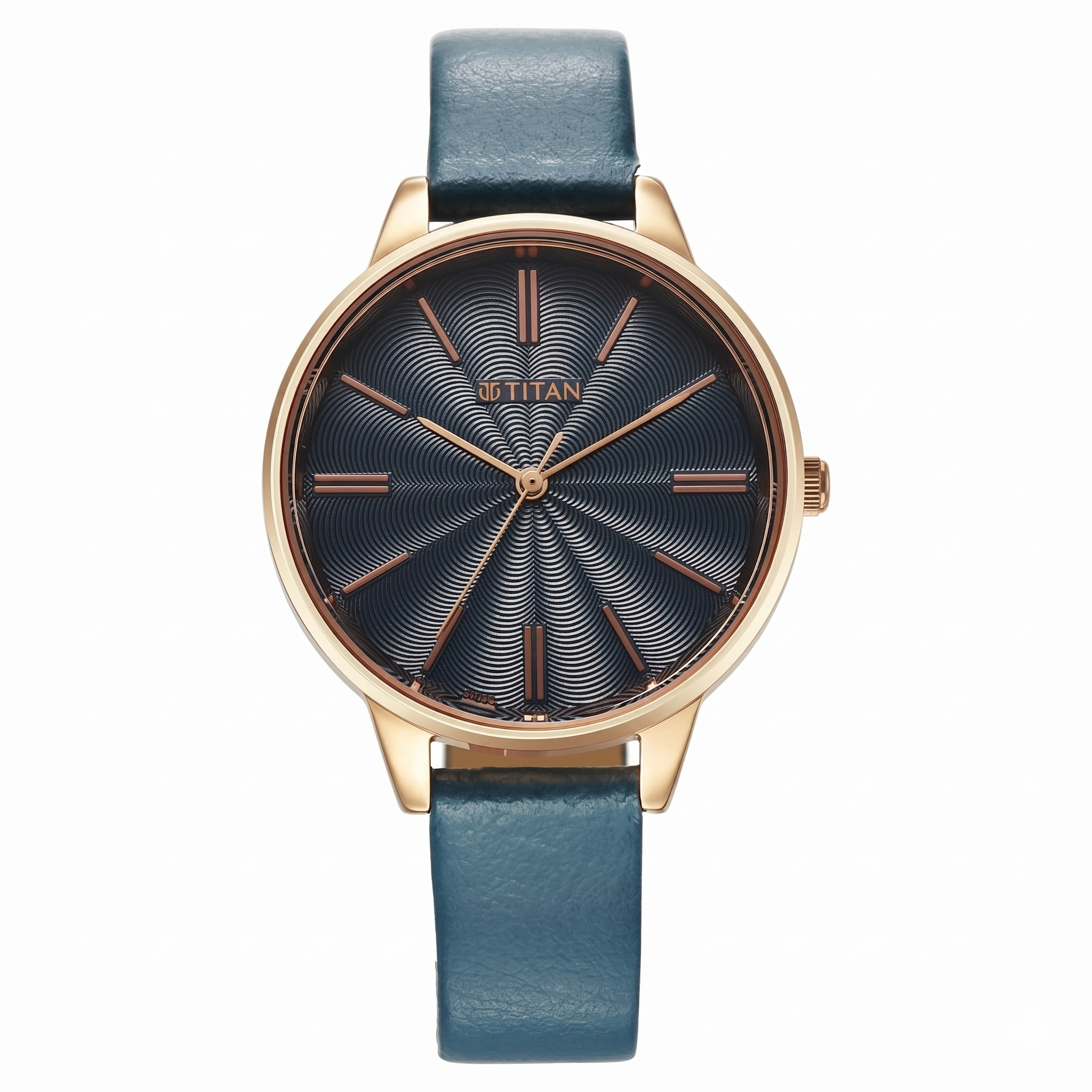 Titan 2648WL08 | Titan Neo Quartz Analog Blue Dial Leather Strap Watch For Women