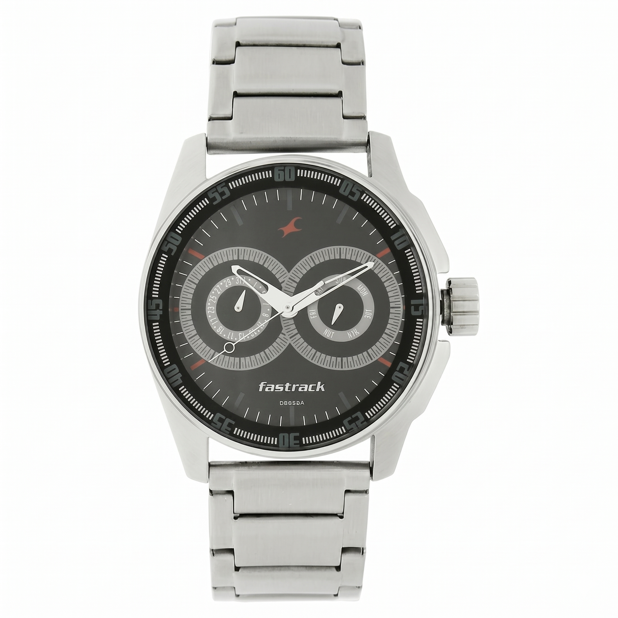 Fastrack NK3089SM05 | Fastrack Black Magic Quartz Analog Black Dial Stainless Steel Strap Watch for Guys