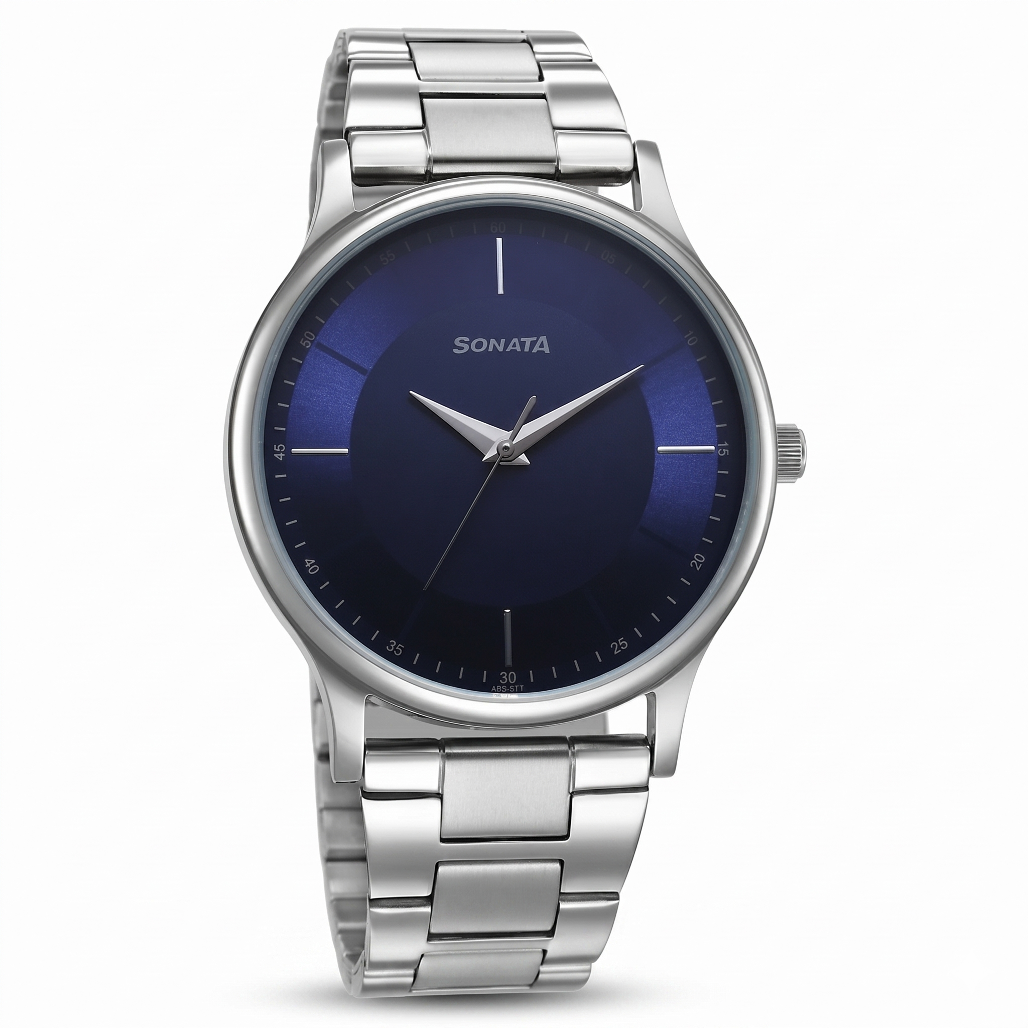 Sonata 77105SM15 | Sonata Aspire Quartz Analog Blue Dial Stainless Steel Strap Watch for Men