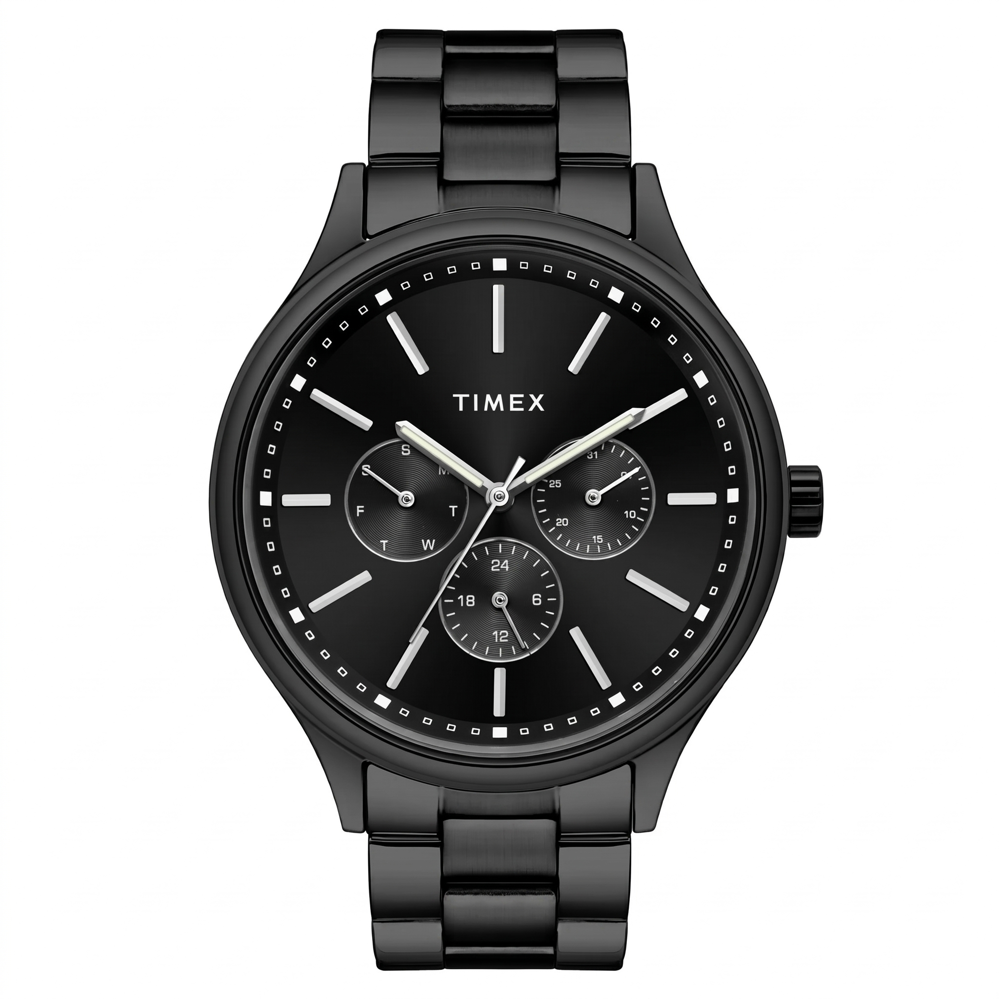 Timex TWEG18410 | Timex Fashion Men's Black Dial Round Case Multifunction Function Watch