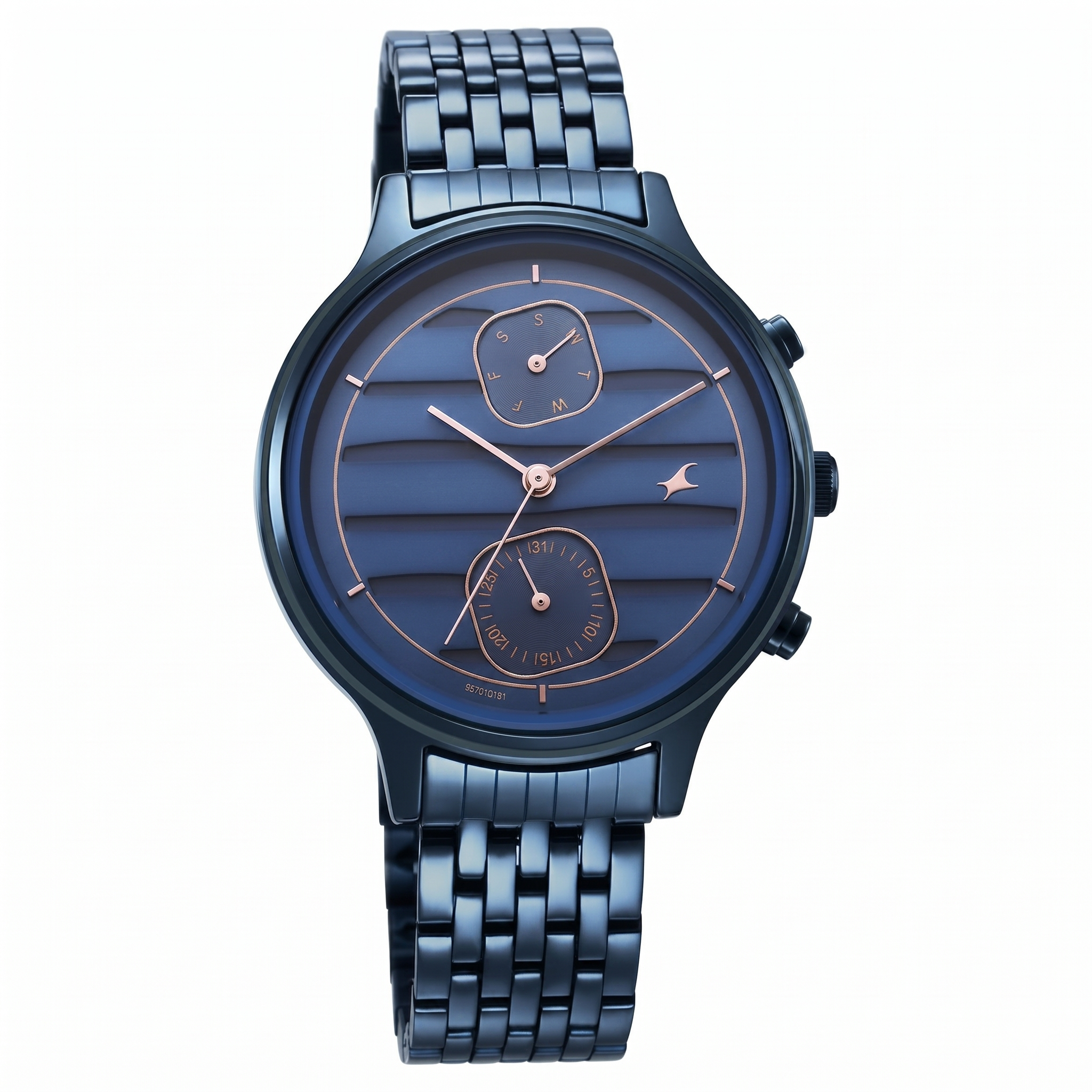 Fastrack NR6207QM01 | Fastrack Style Up Blue Dial Stainless Steel Strap Watch for Girls