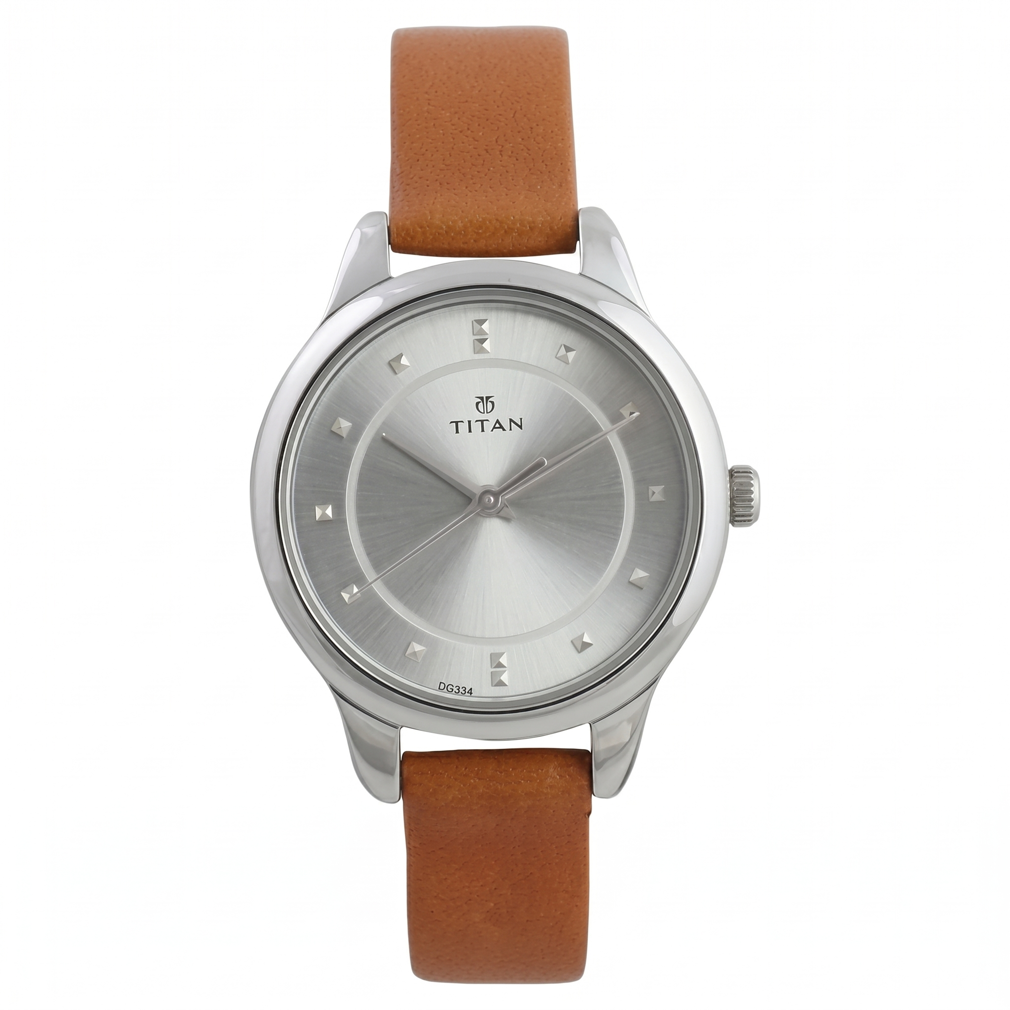 Titan 2481SL06 | Titan Workwear Silver Dial Women Watch With Leather Strap