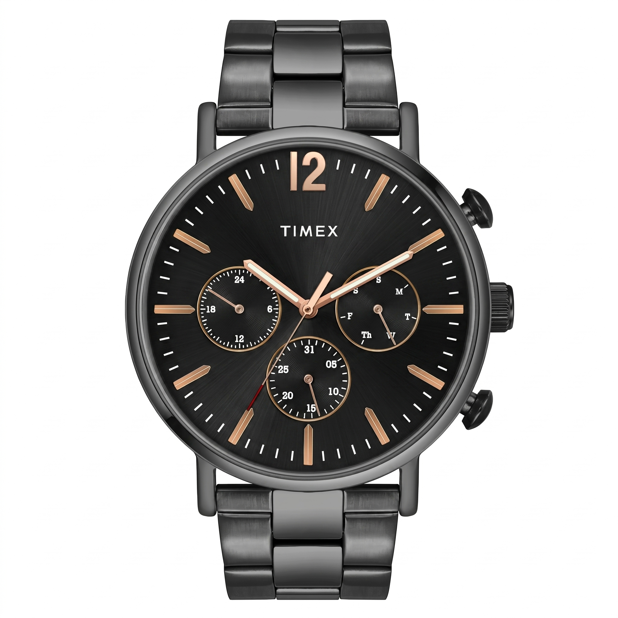 Timex TWEG20011 | Timex Fashion Men's Black Dial Round Case Multifunction Function Watch