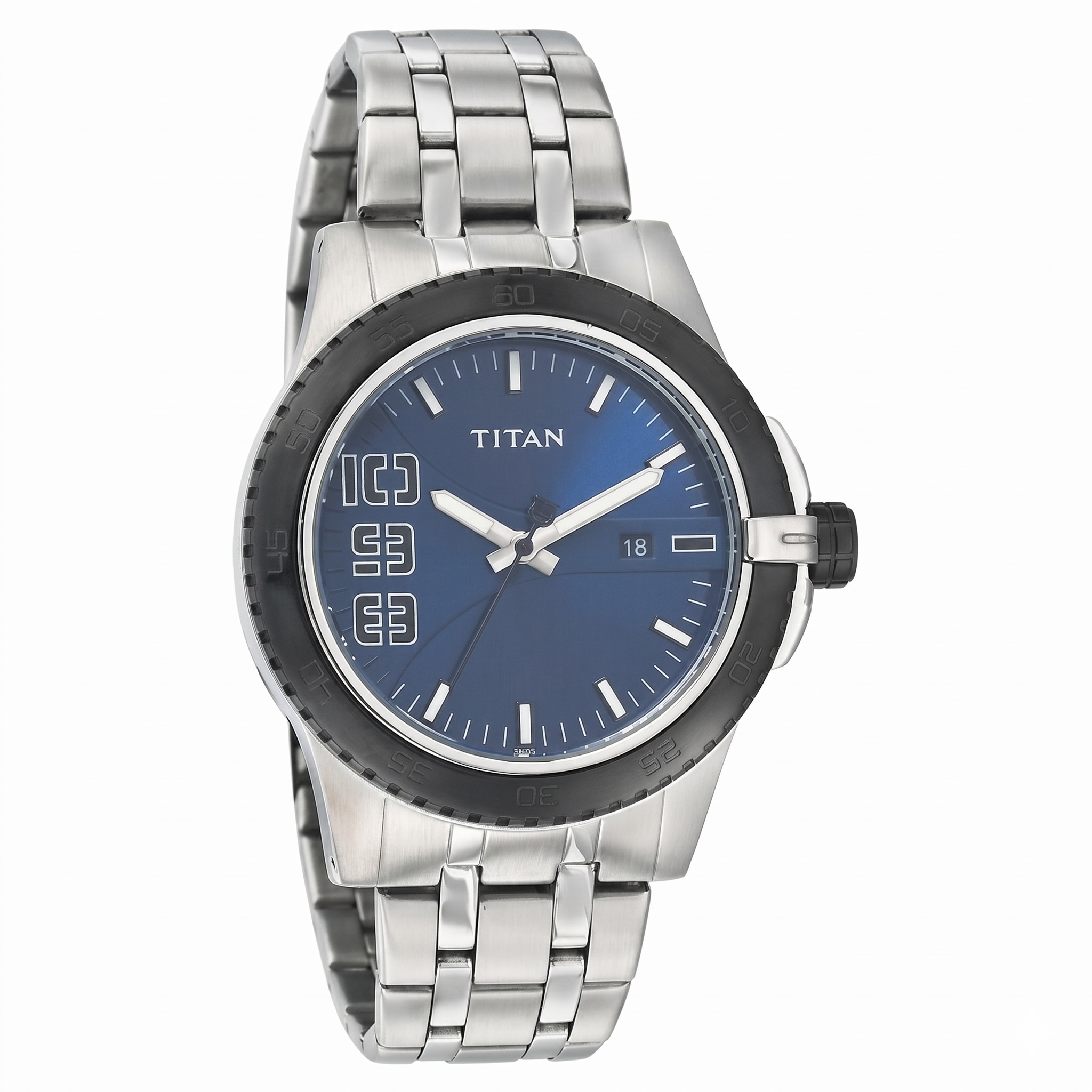 Titan 9442KM02 | Titan Quartz Analog with Date Blue Dial Watch for Men