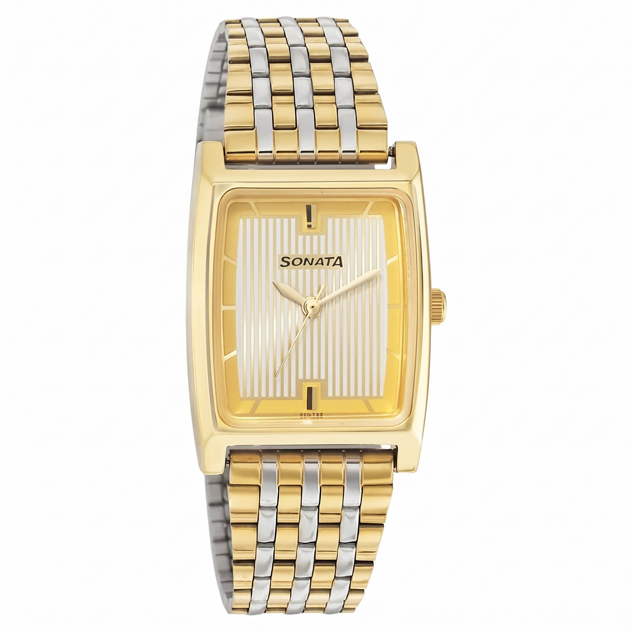Sonata 7008BM01 | Sonata Quartz Analog Champagne Dial Stainless Steel Strap Watch for Men