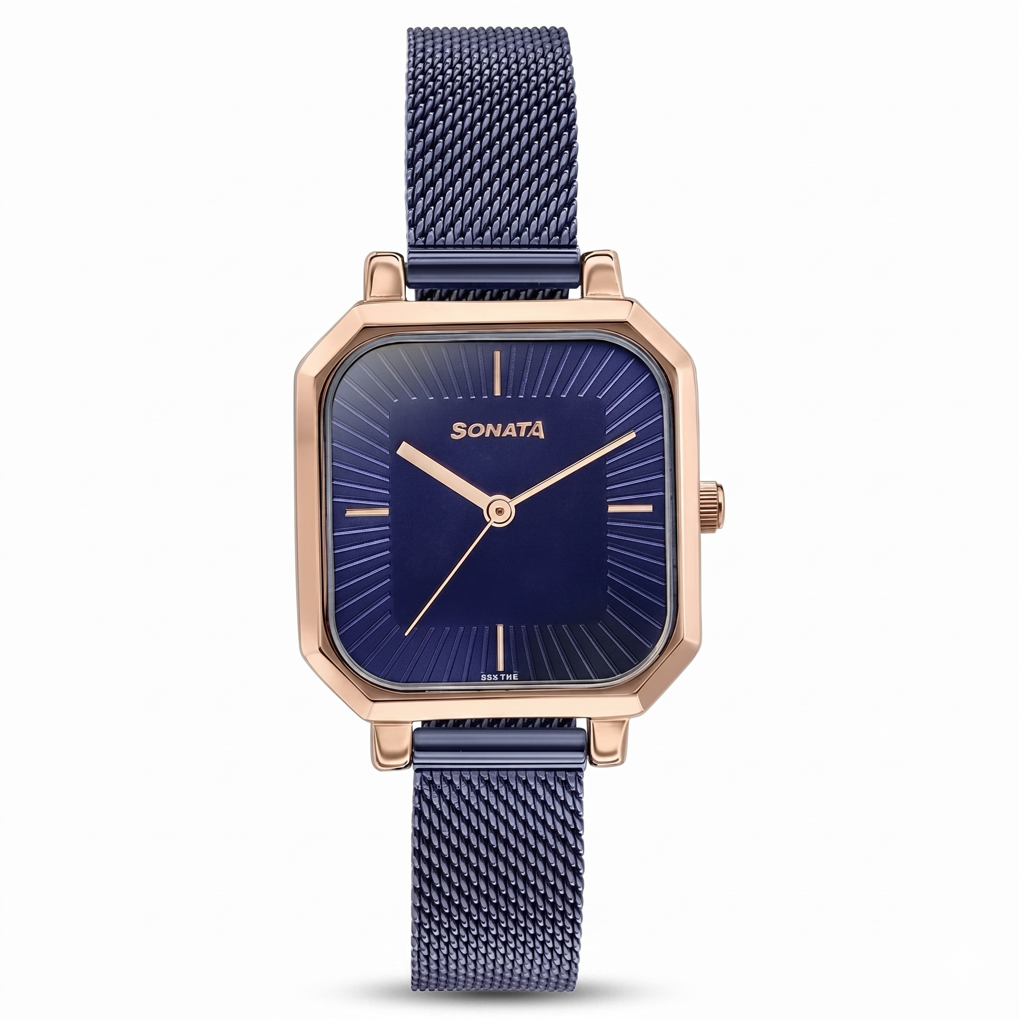 Sonata 87072KM02 | Sonata Modern Edit Quartz Analog Blue Dial Stainless Steel Strap Watch For Women