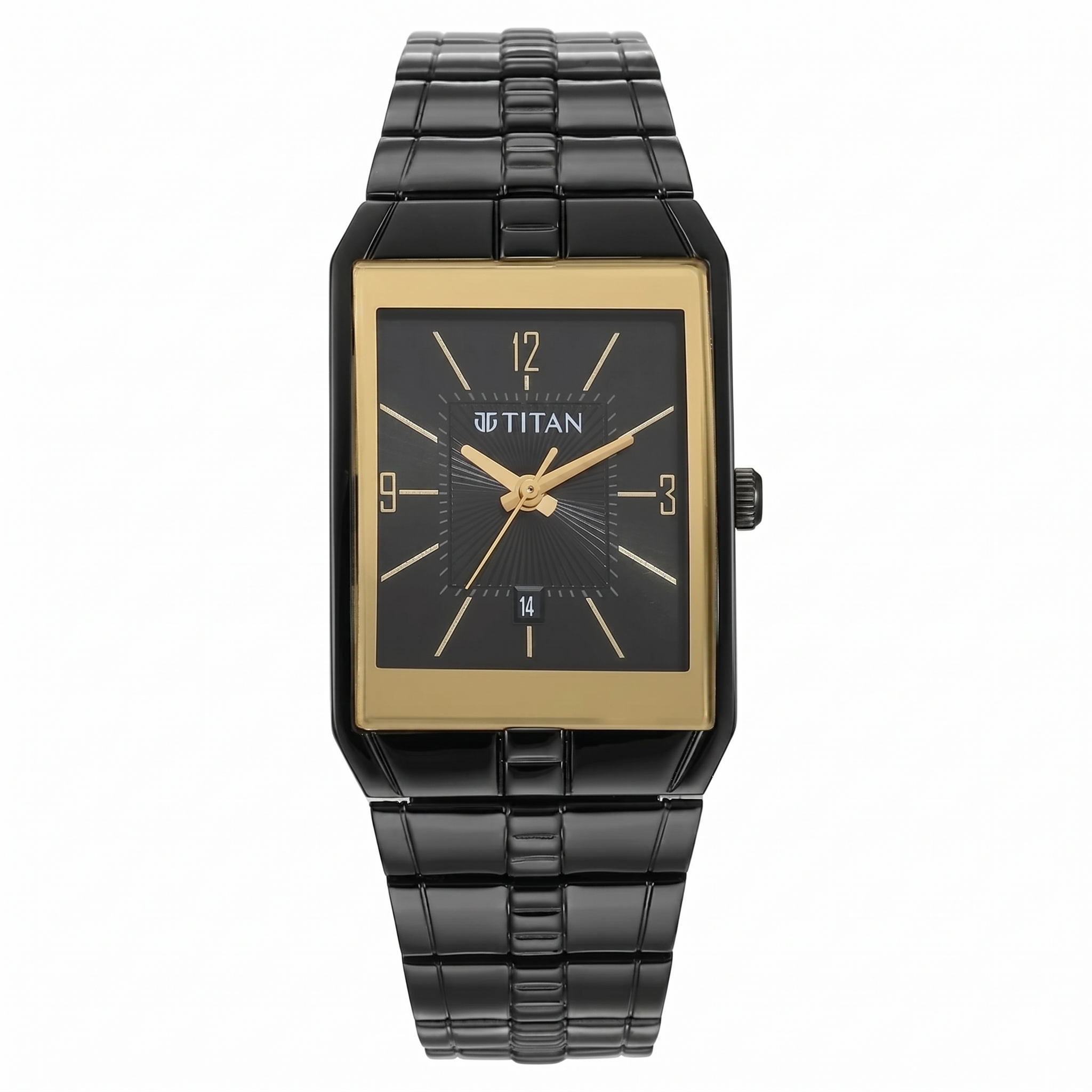 Titan 9151NM01 | Titan Quartz Analog Black Dial Stainless Steel Strap Watch for Men