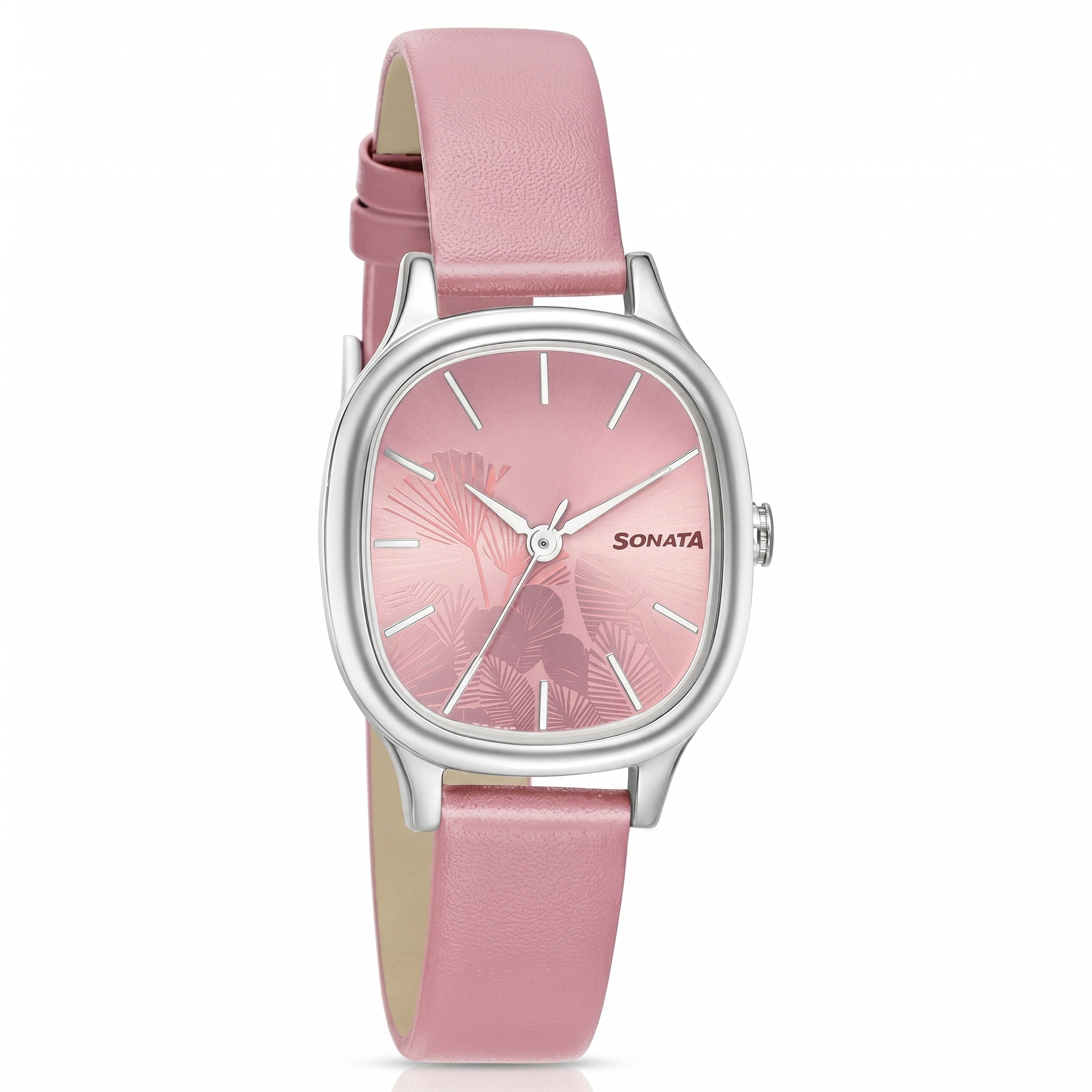 Sonata NS8173SL01 | Sonata Linnea Pink Dial Women Watch With Leather Strap