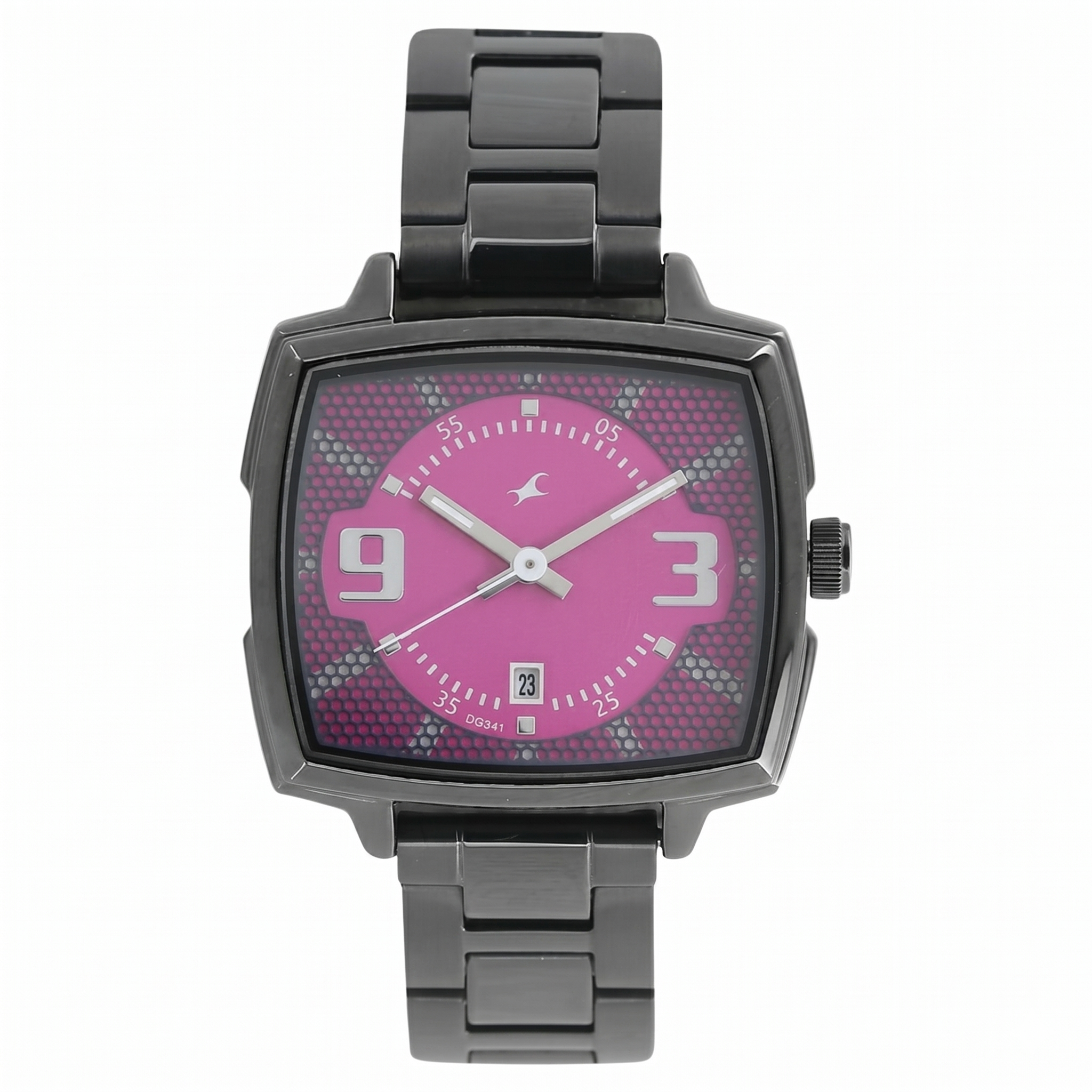 Fastrack 6167NM01 | Fastrack Loopholes Quartz Analog with Date Pink Dial Stainless Steel Strap Watch for Girls
