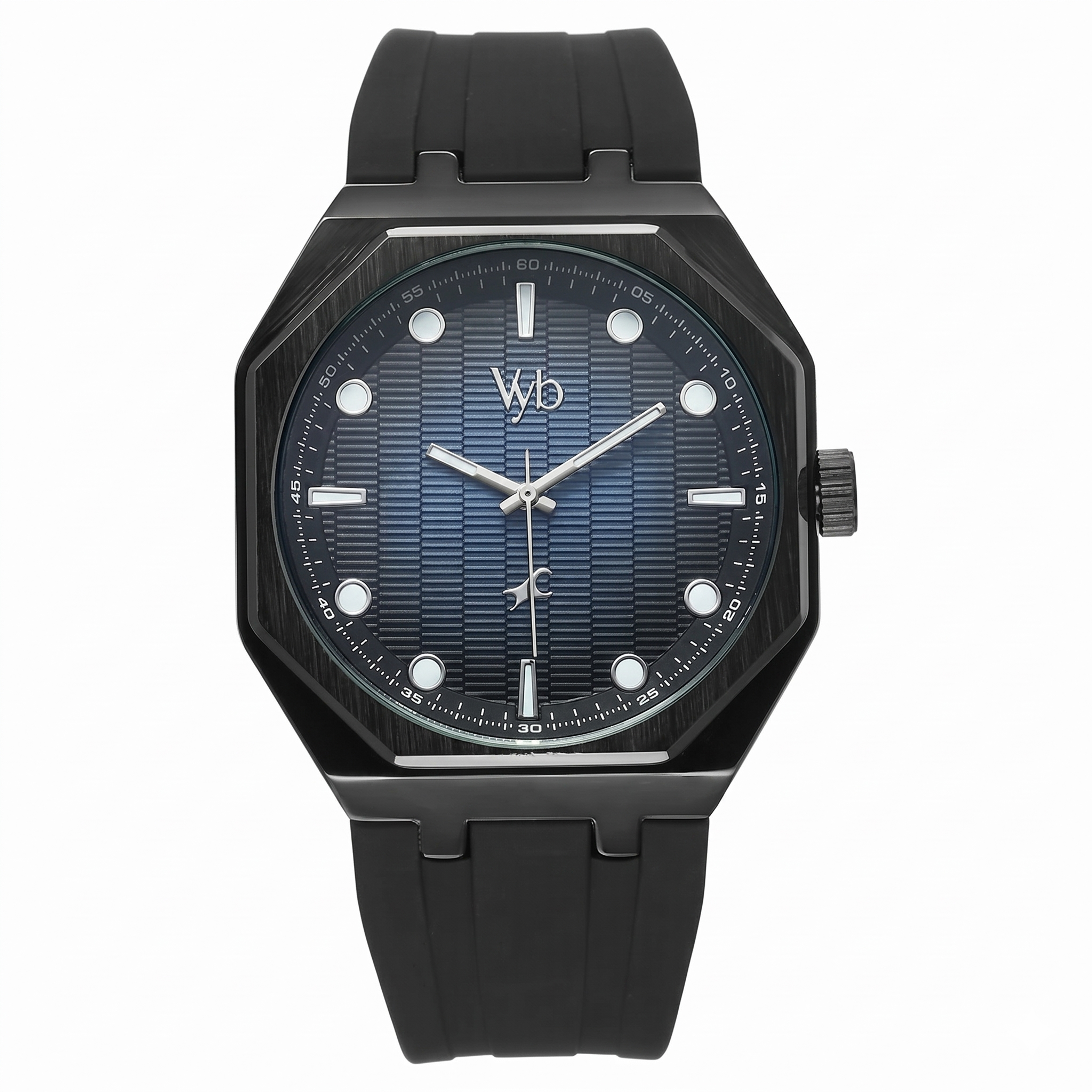 Fastrack FV30017NP04W | Vyb Rebel By Fastrack Quartz Analog Multicoloured Dial Black Silicone Strap Watch For Guys