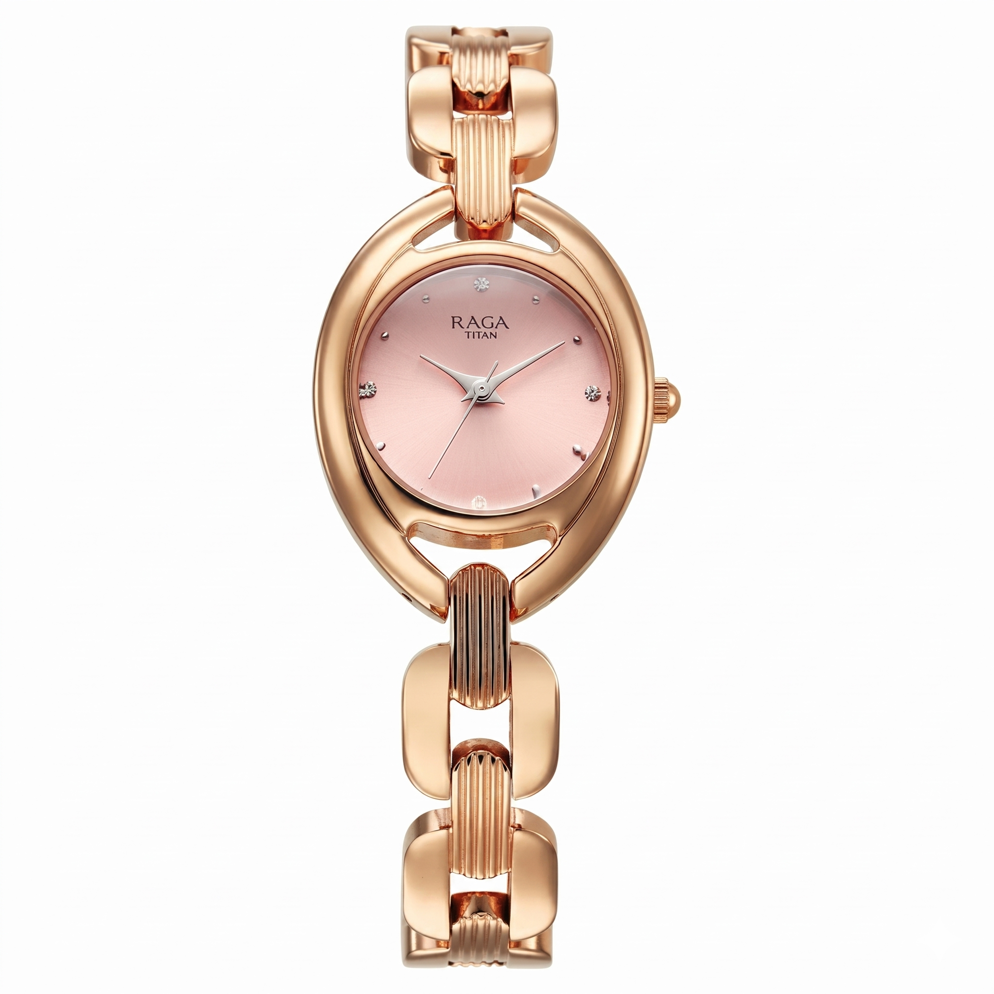 Titan 95306WM01 | Titan Raga Showstopper Quartz Analog Pink Dial Metal Strap Watch For Women