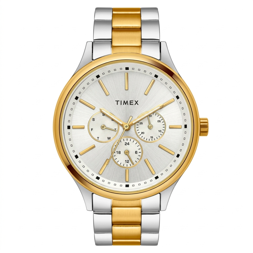 Timex TWEG18424 | Timex Men Multifunction White Round Brass Dial Watch