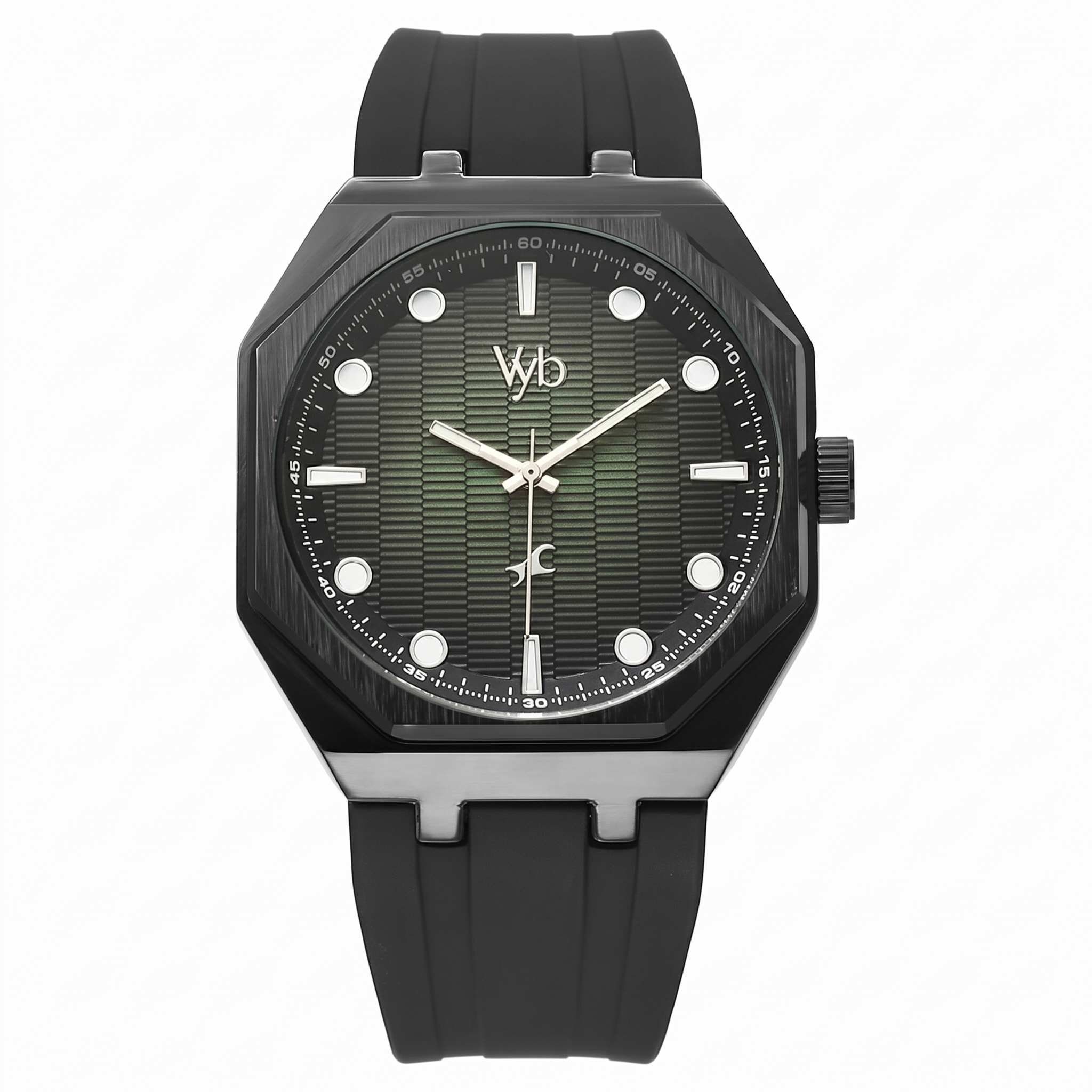 Fastrack FV30017NP03 | Vyb Rebel By Fastrack Quartz Analog Multicoloured Dial Black Silicone Strap Watch For Guys