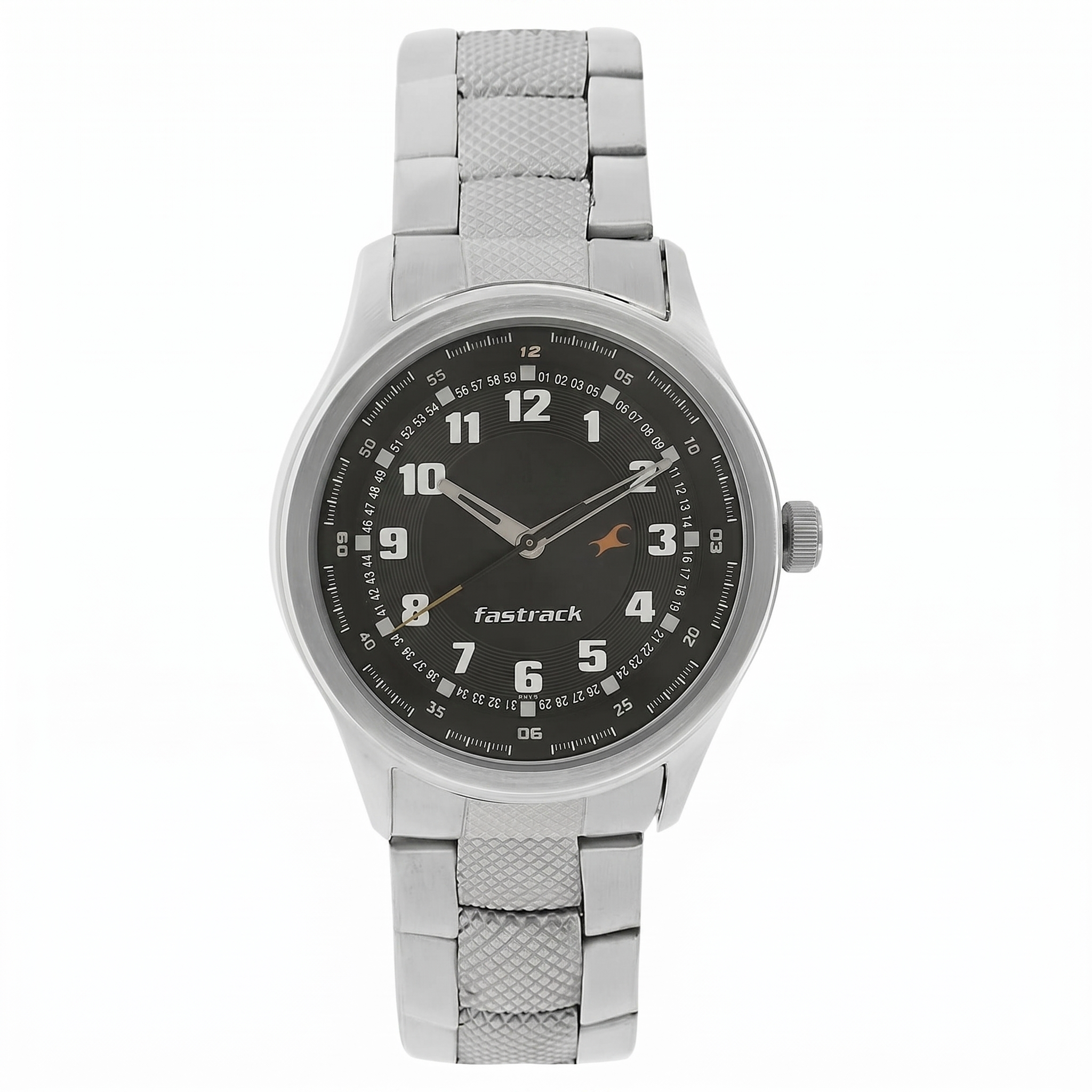 Fastrack NJ3001SM01 | Fastrack Quartz Analog Black Dial Stainless Steel Strap Watch for Guys