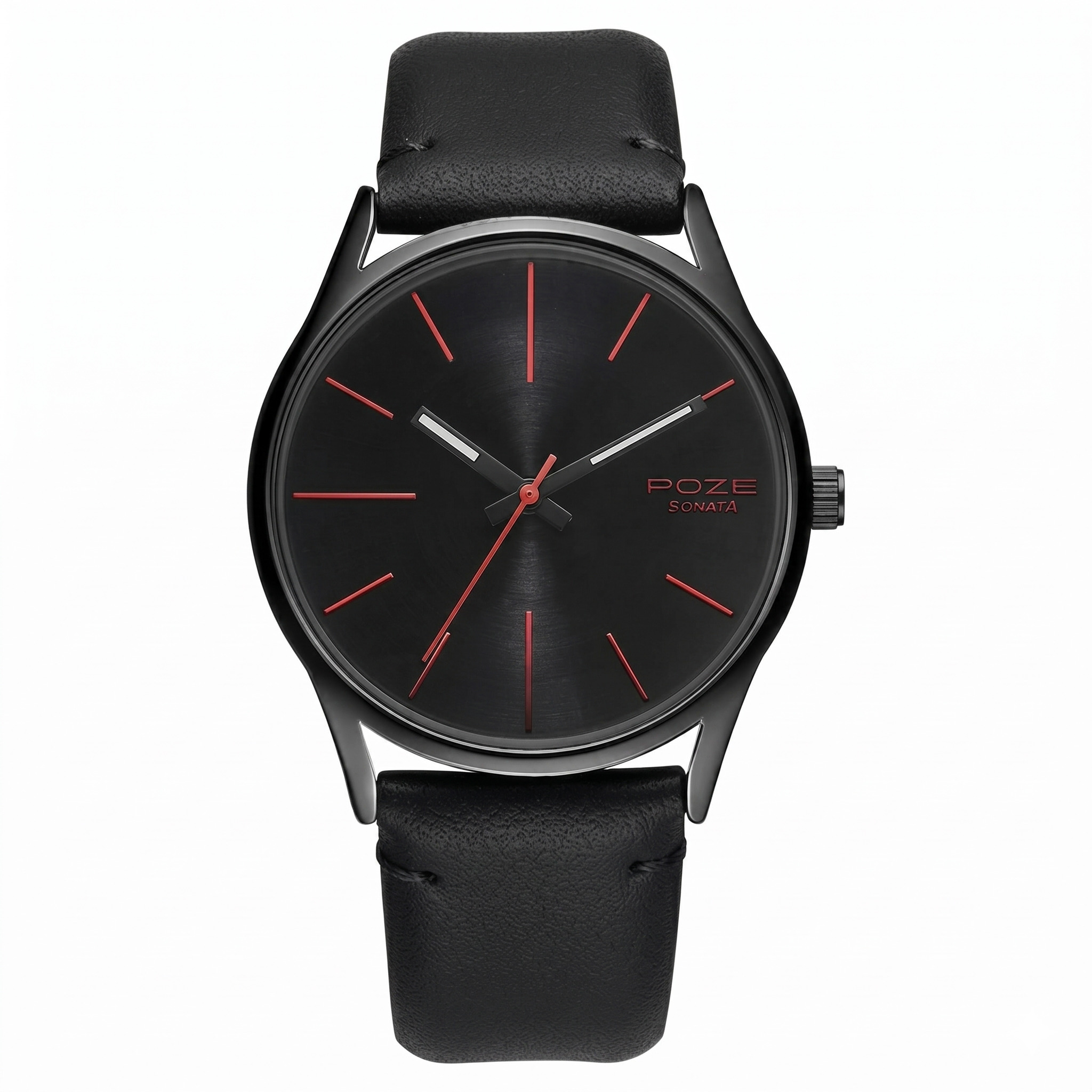 Sonata SP70013NL01W | Poze by Sonata Quartz Analog Black Dial PU Leather Strap Watch for Men