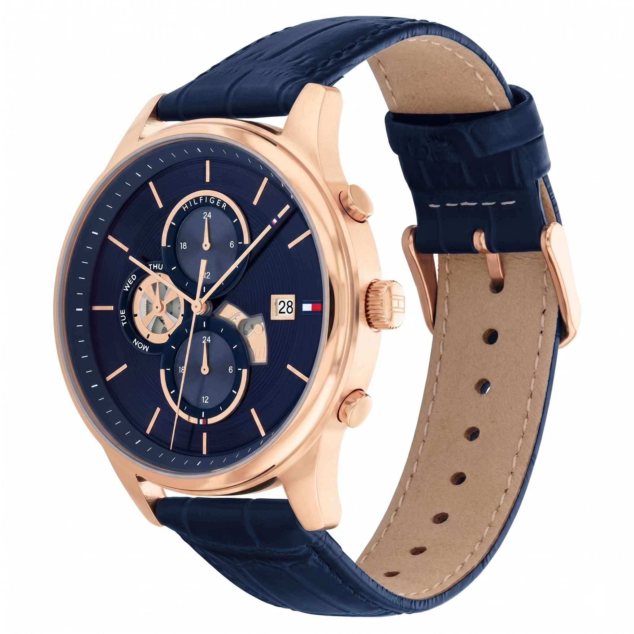 Tommy Hilfiger NETH1710503 | Tommy Hilfiger Quartz Analog Blue Dial Blue Leather Strap Watch For Men