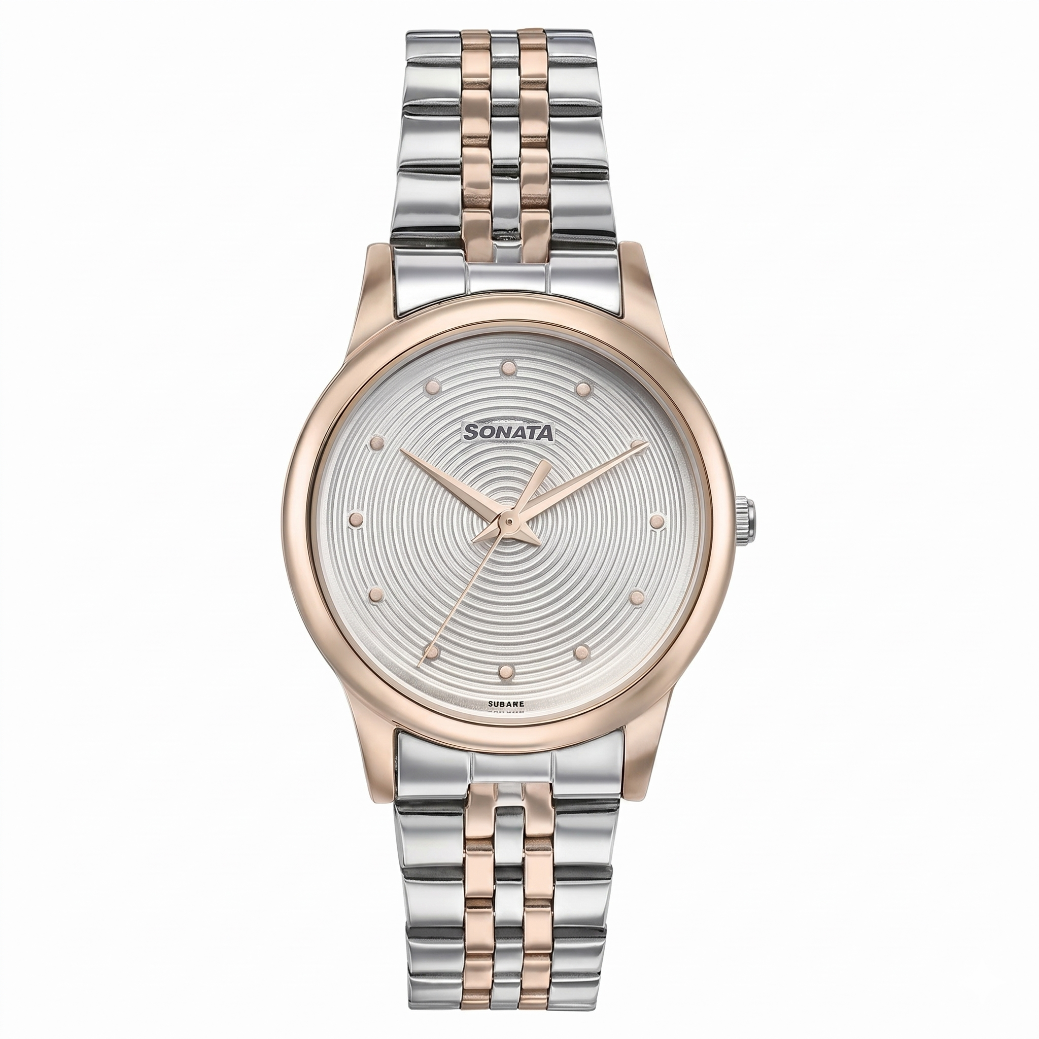 Sonata 87061KM01 | Sonata Glam Gold Quartz Analog Silver Dial Stainless Steel Strap Watch For Women