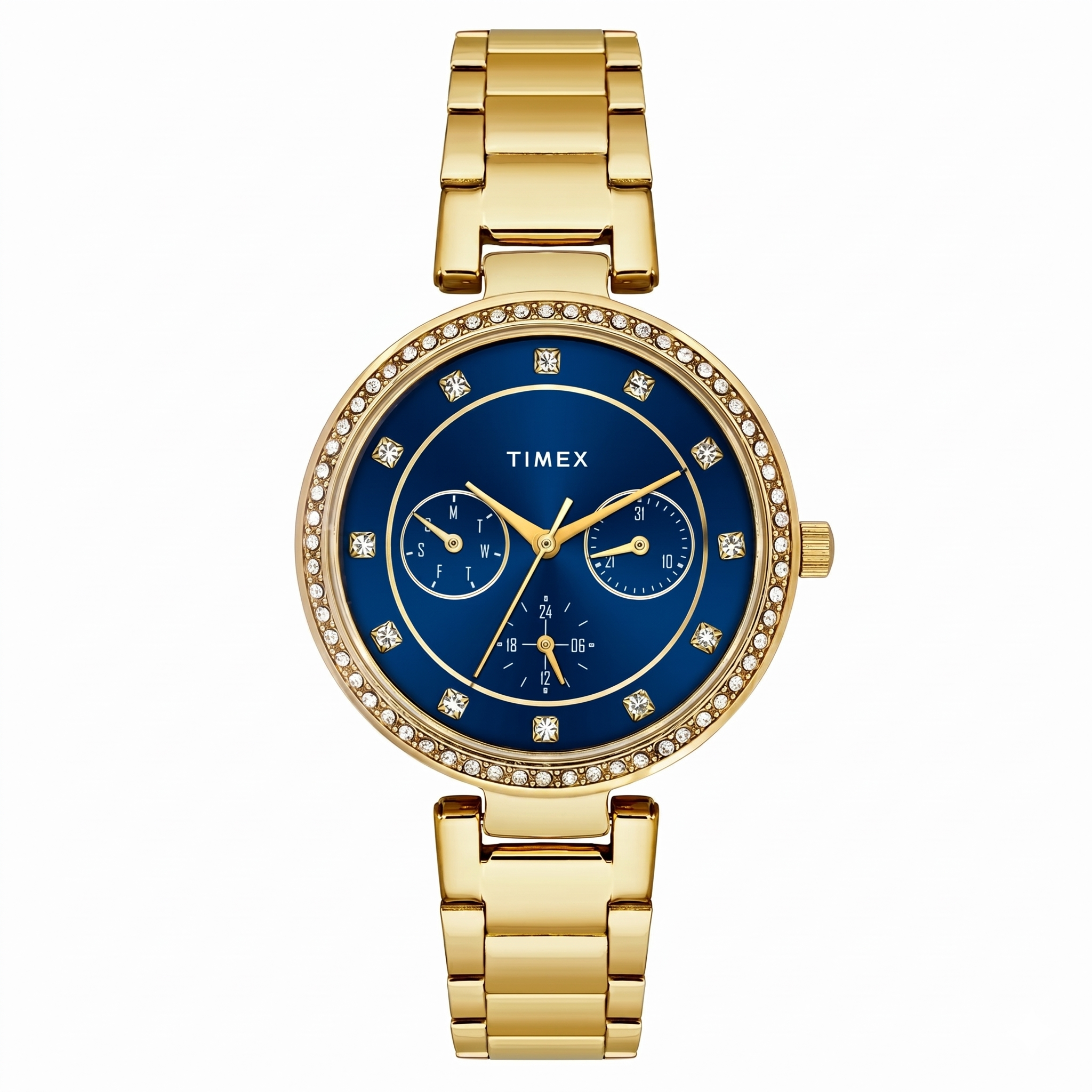 Timex TWEL18709 | TIMEX Blue Round Dial Analog Women's Watch