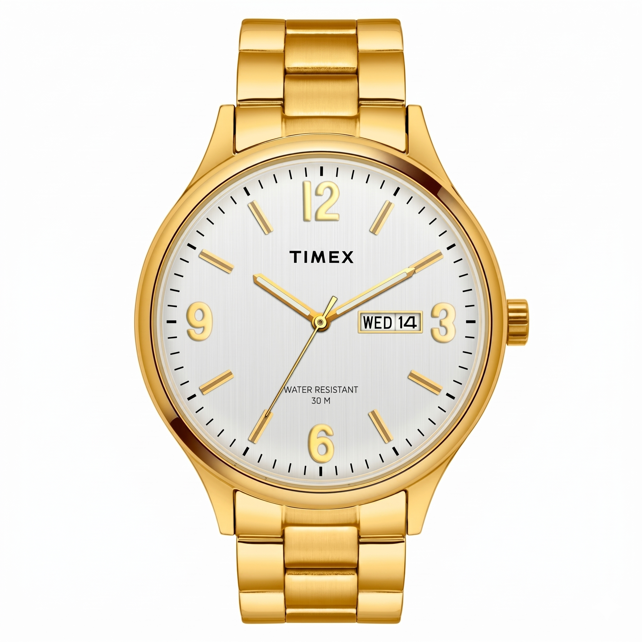 Timex TWEG18421 | Timex Men Analog Silver Round Brass Dial Watch