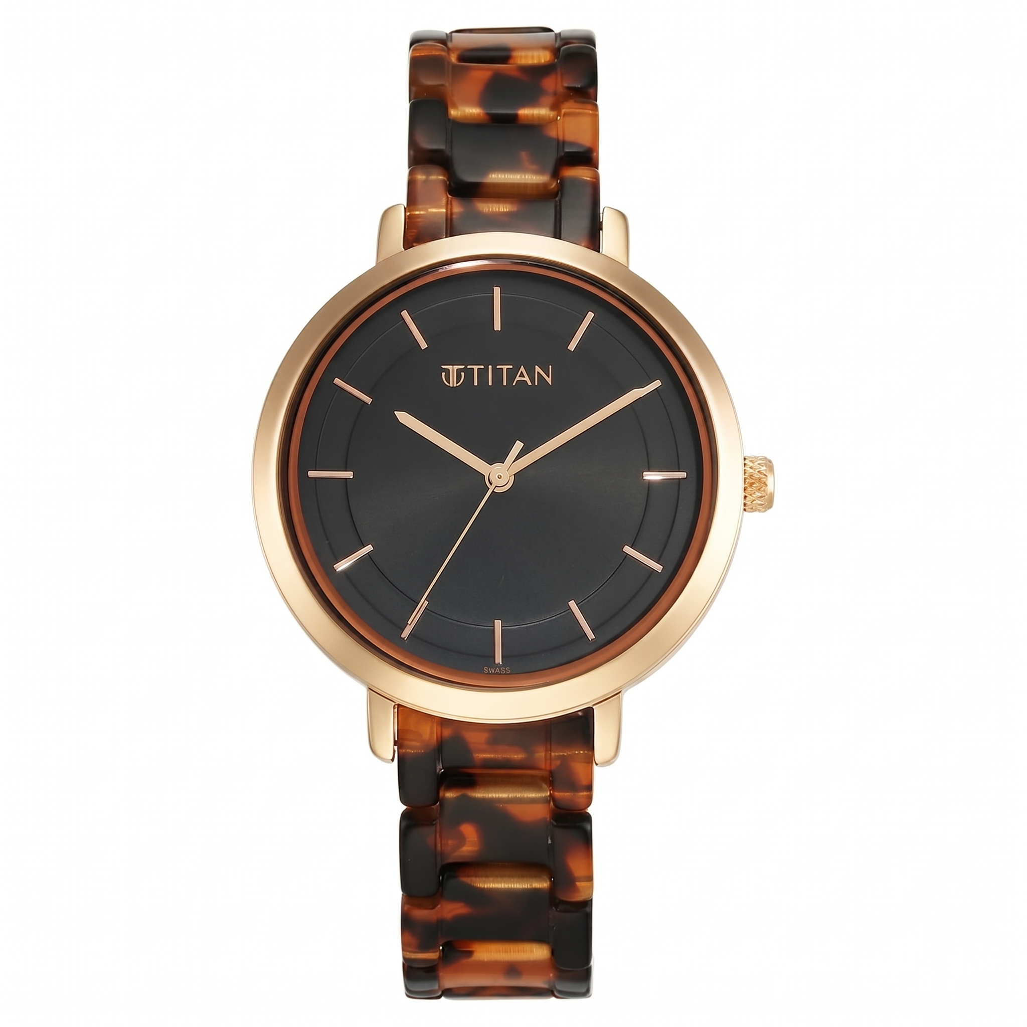 Titan 95188KD01 | Titan Purple Acetate Quartz Analog Black Dial Brass & Acetate Strap Watch for Women