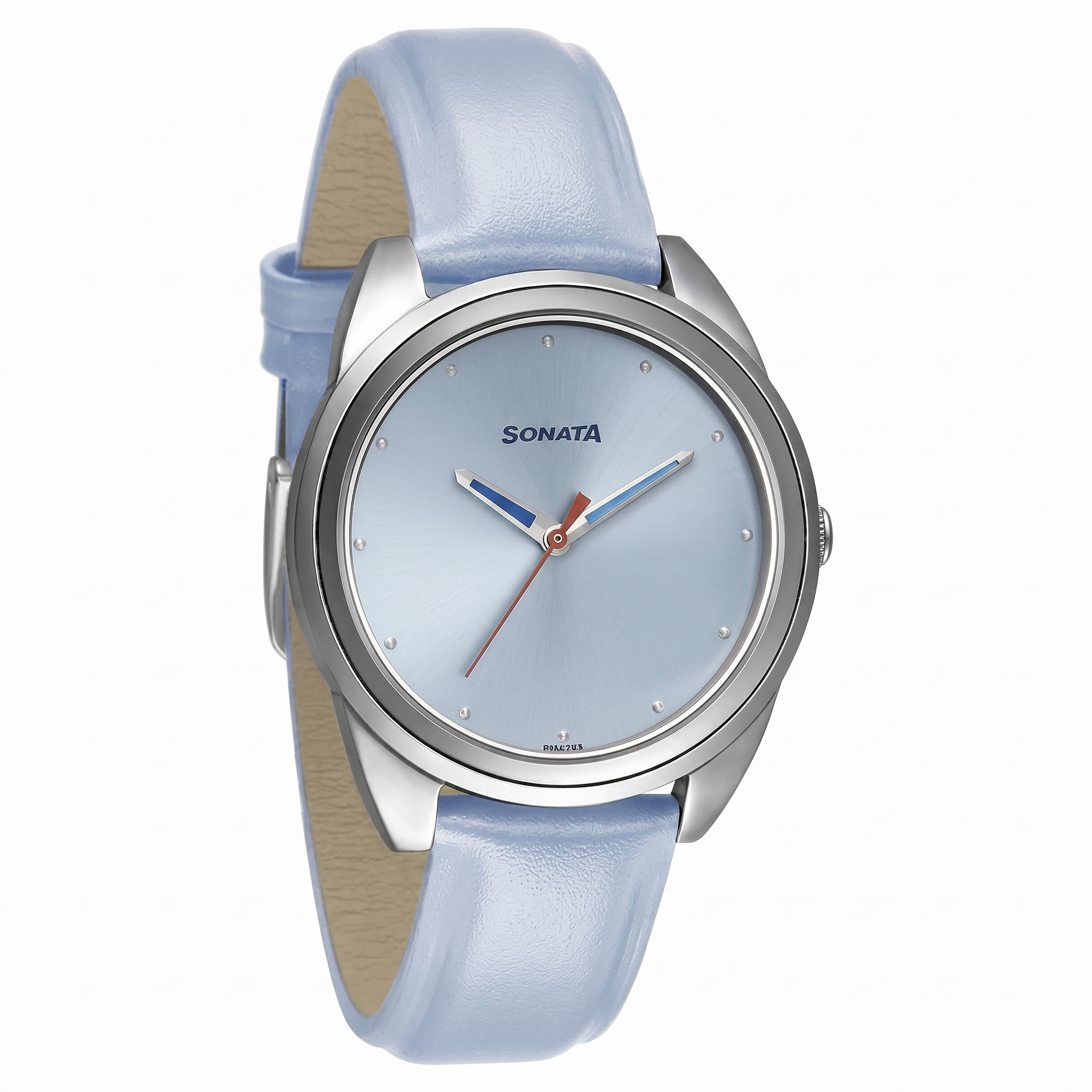 Sonata 8182SL01 | Sonata Women of Steel Blue Dial Leather Strap Watch for Women