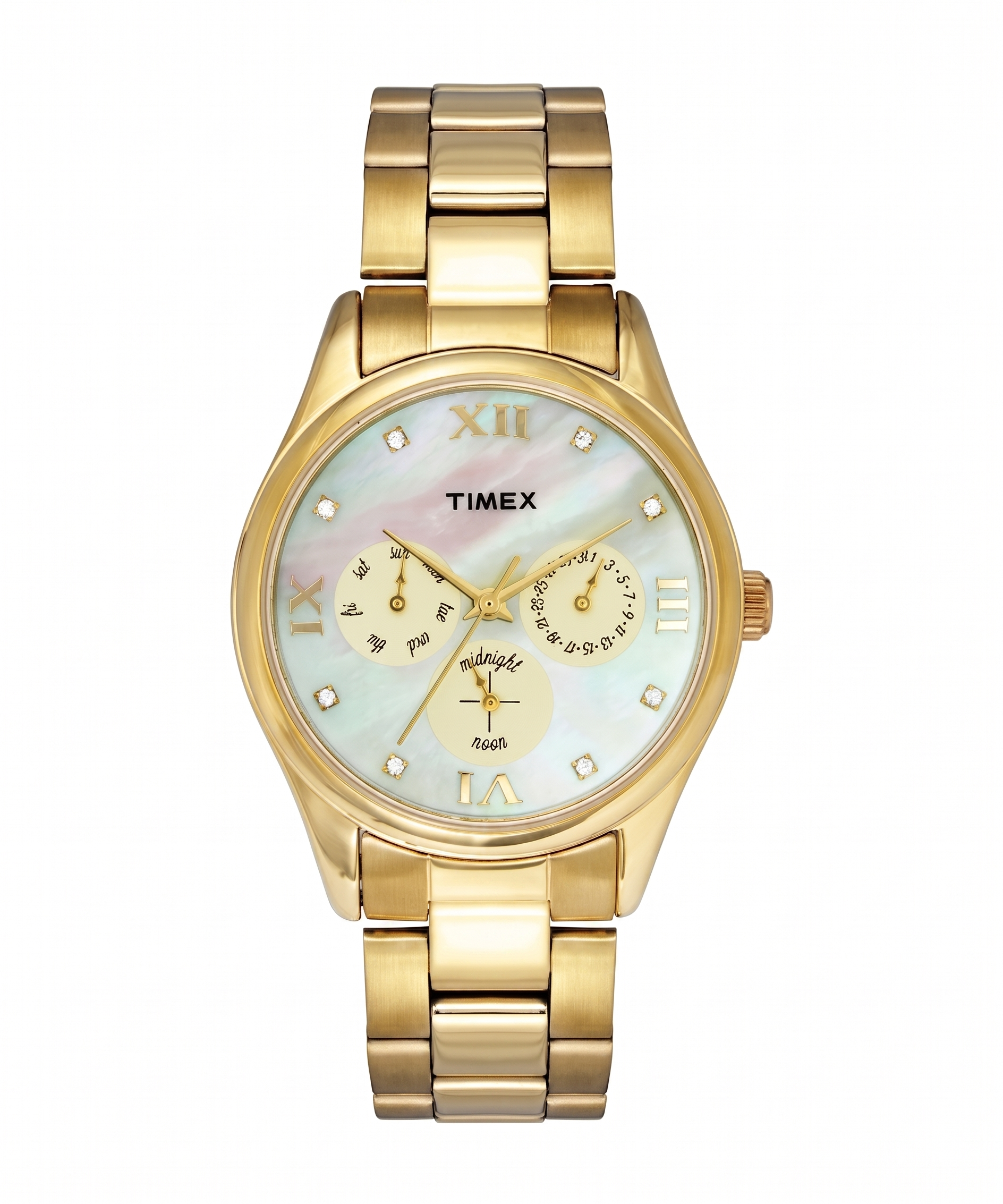 Timex TW000W207 | Timex Fashion Women's Connected Mother of Pearl Dial Round Case Multifunction Function Watch