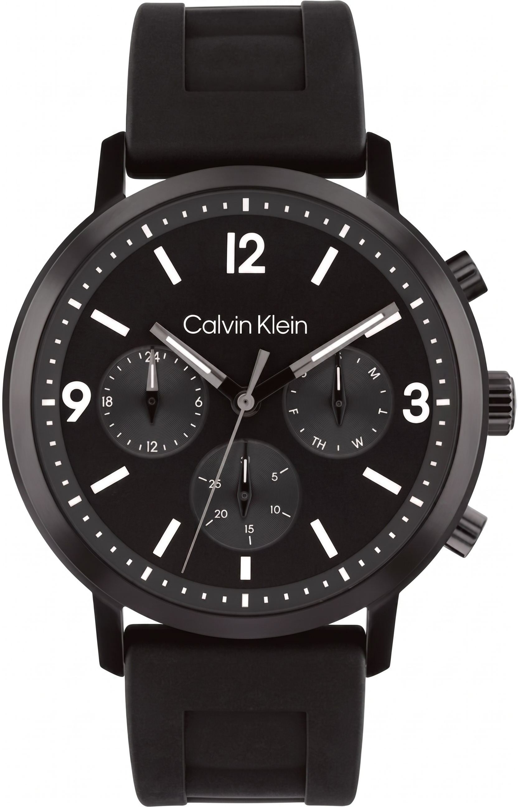 Calvin Klein 25200461 | Gauge Men Quartz Black Dial Chronograph Leather Watch.