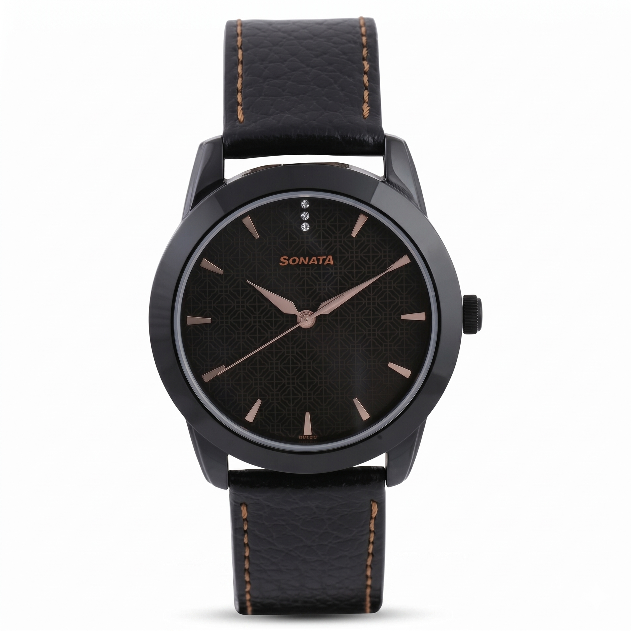 Sonata NR7924NL01 | Sonata Quartz Analog Black Dial Leather Strap Watch for Men