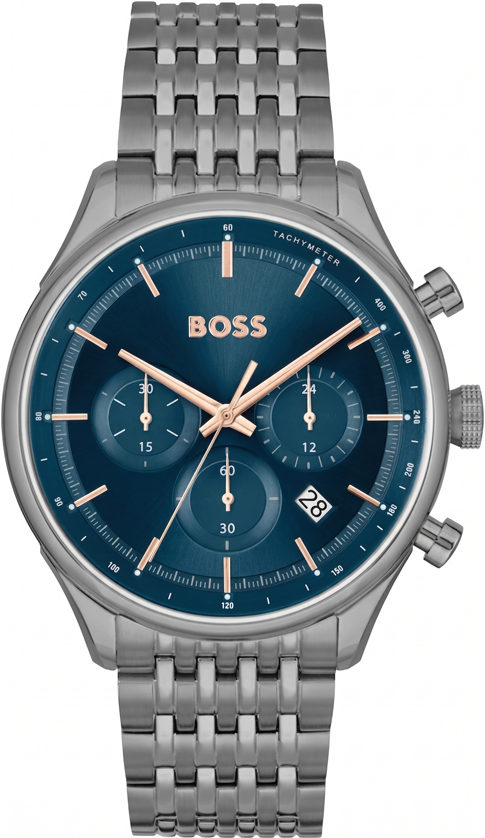Boss 1514083 | Gregor Men Quartz Blue Dial Chronograph Stainless Steel Watch.