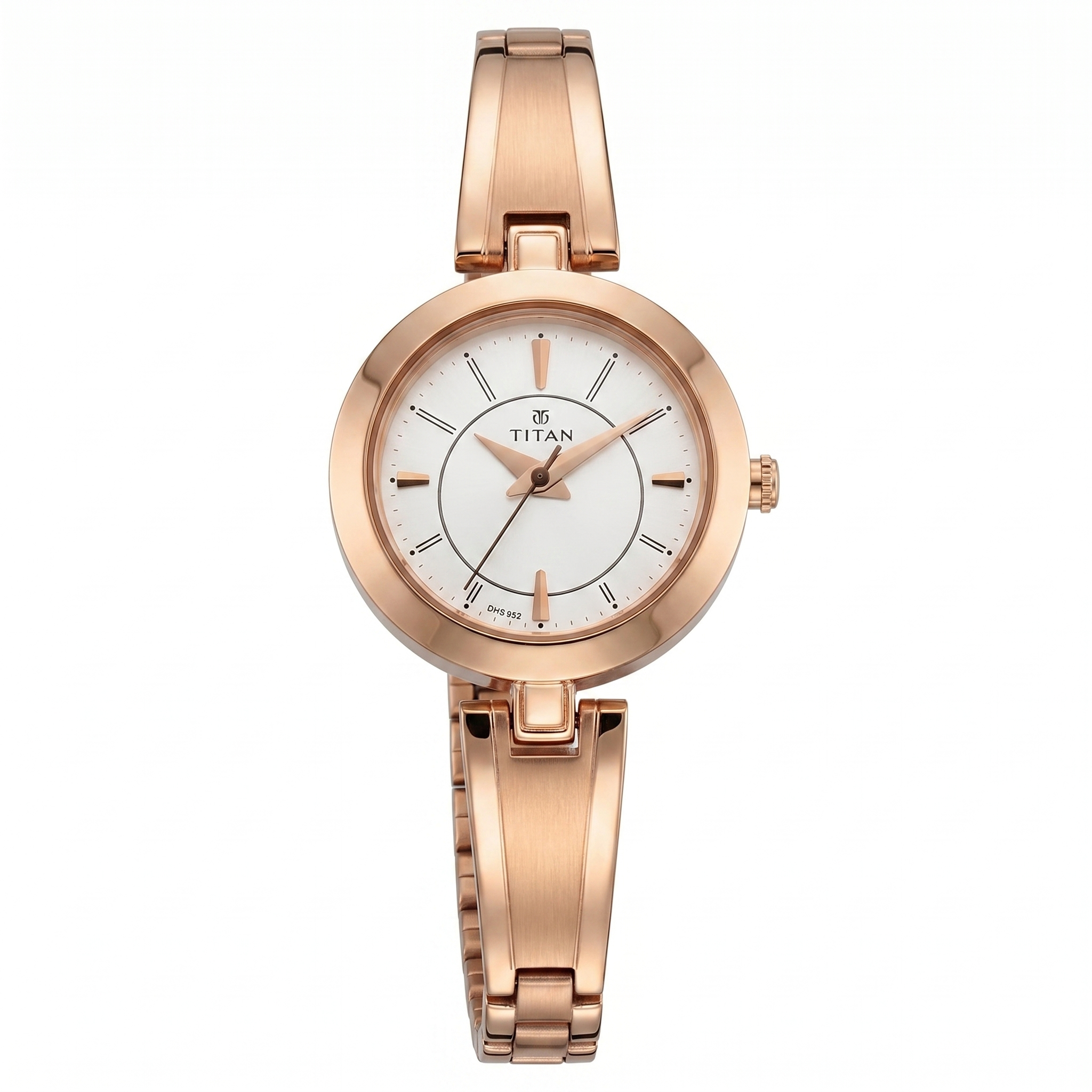 Titan 2598WM01 | Titan Quartz Analog Silver Dial Rose Gold Metal Strap Watch For Women