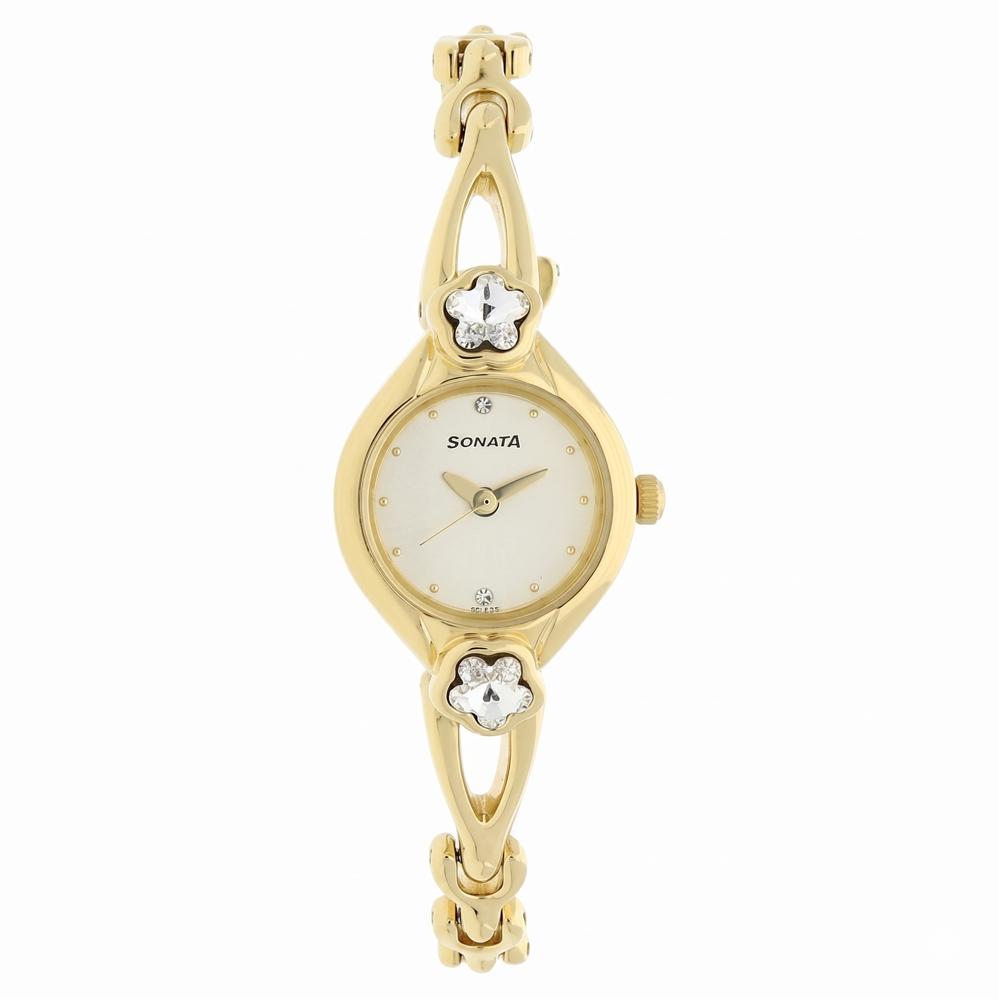 Sonata NP8065YM01 | Sonata Quartz Analog White Dial Metal Strap Watch for Women