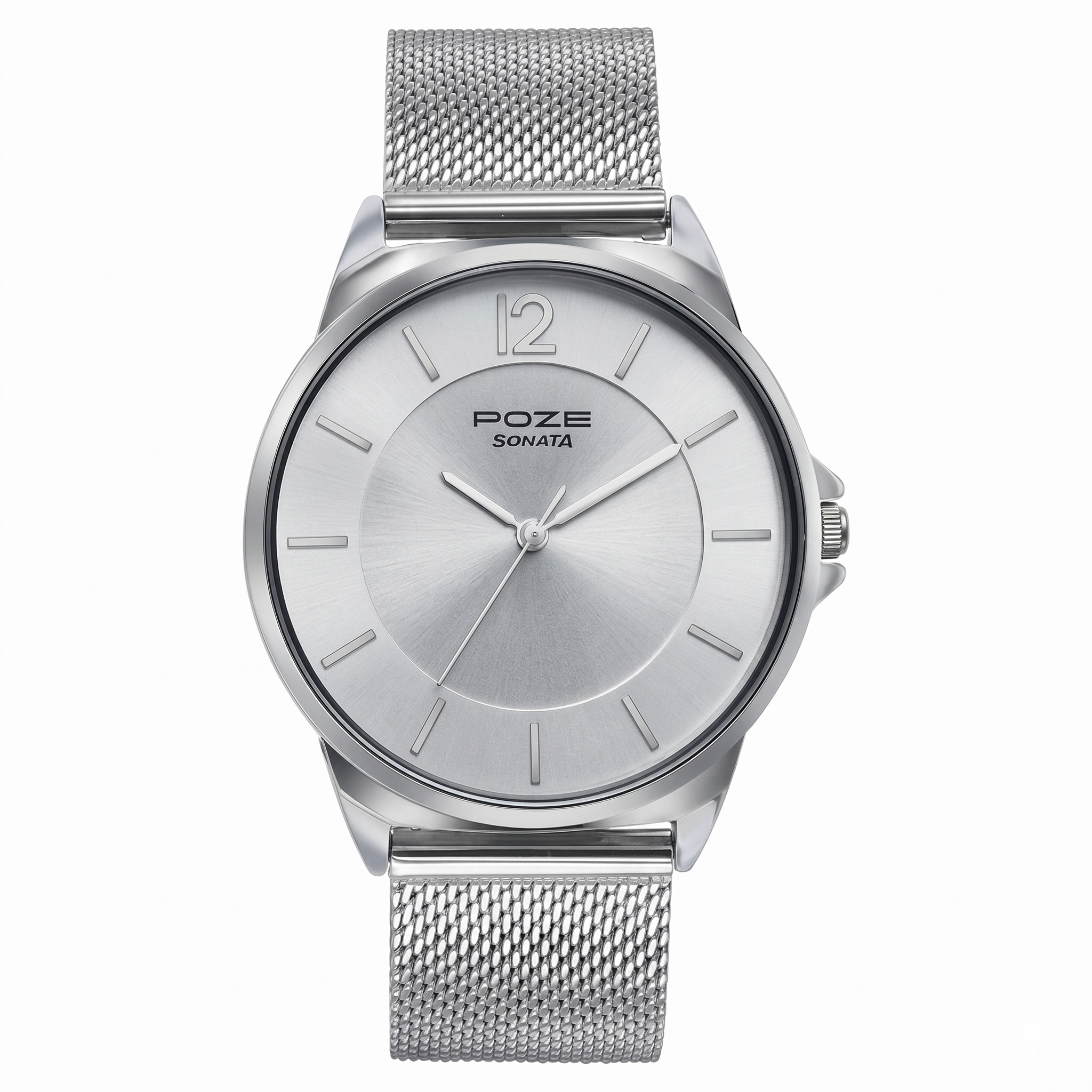 Sonata SP70042SM01 | Sonata Poze Quartz Analog Silver Dial Silver Color Stainless Steel Strap Watch For Men