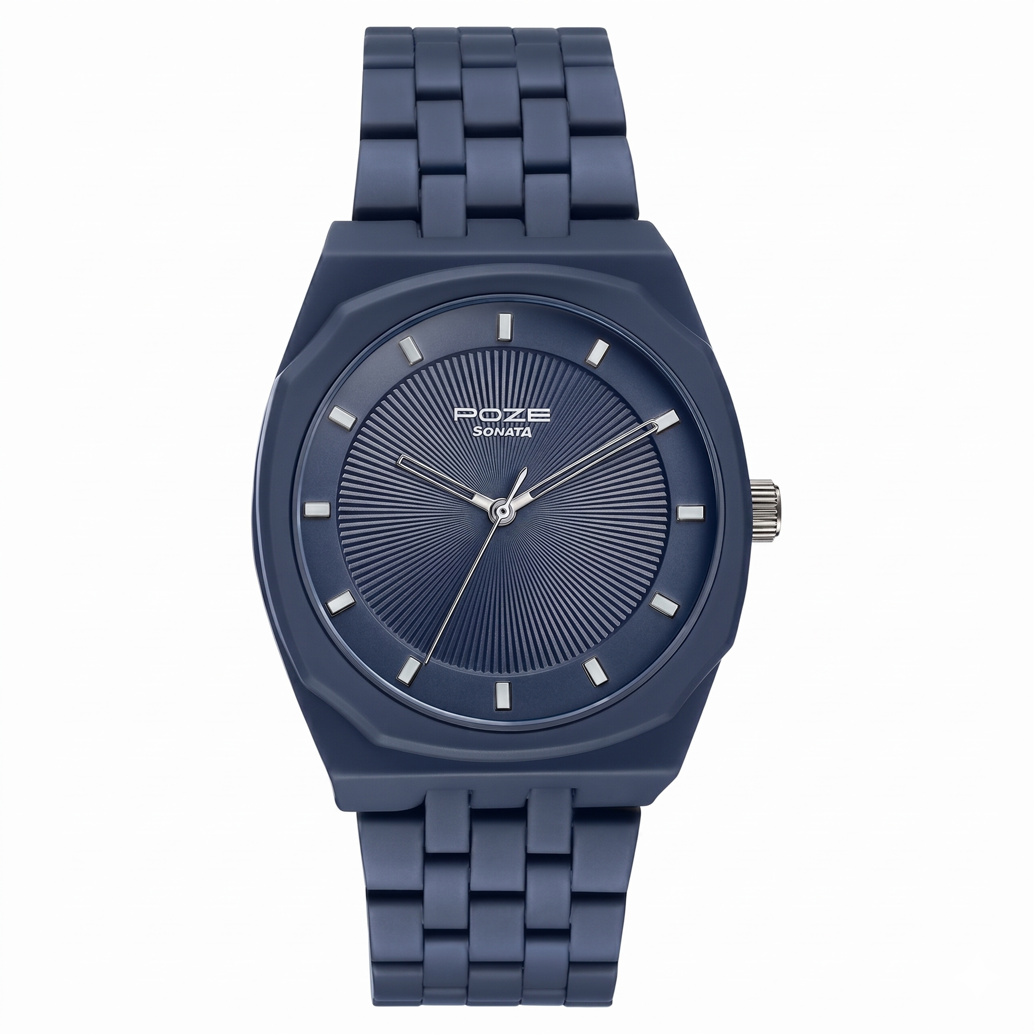 Sonata SP70073KM01 | Sonata Poze Quartz Analog Blue Dial Blue Metal Strap Watch For Men