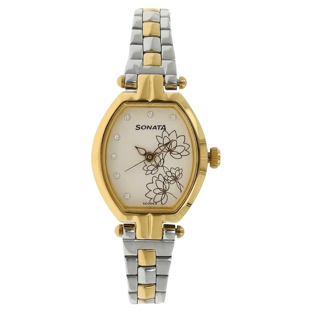 Sonata SP8083WM01 | Sonata Quartz Analog Silver Dial Stainless Steel Strap Watch for Women