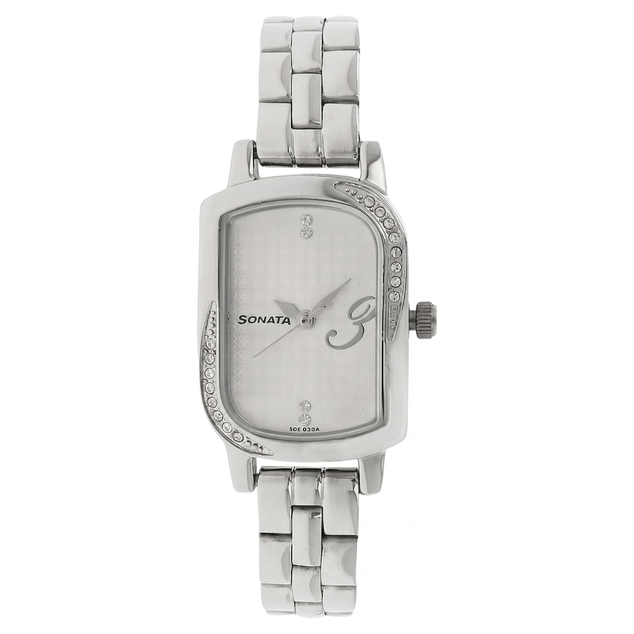 Sonata NJ87001SM01AC | Sonata Quartz Analog White Dial Stainless Steel Strap Watch for Women