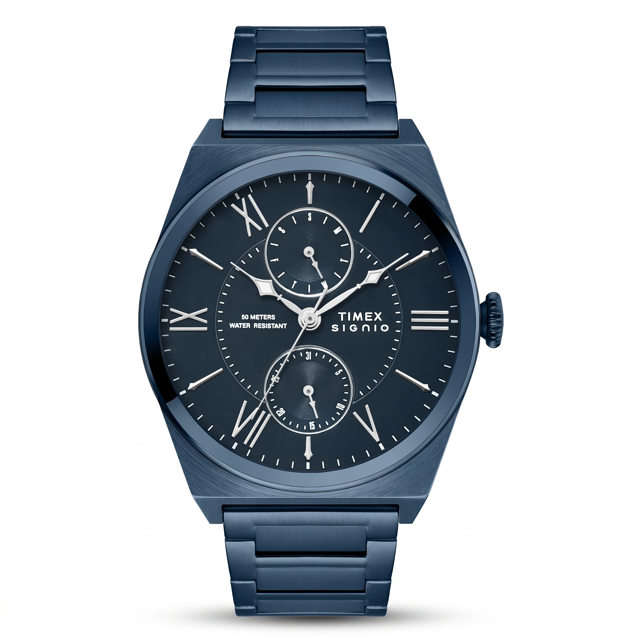 Timex TWEG34501 | Timex Signio Round 42mm Blue Dial Analog Men Watch