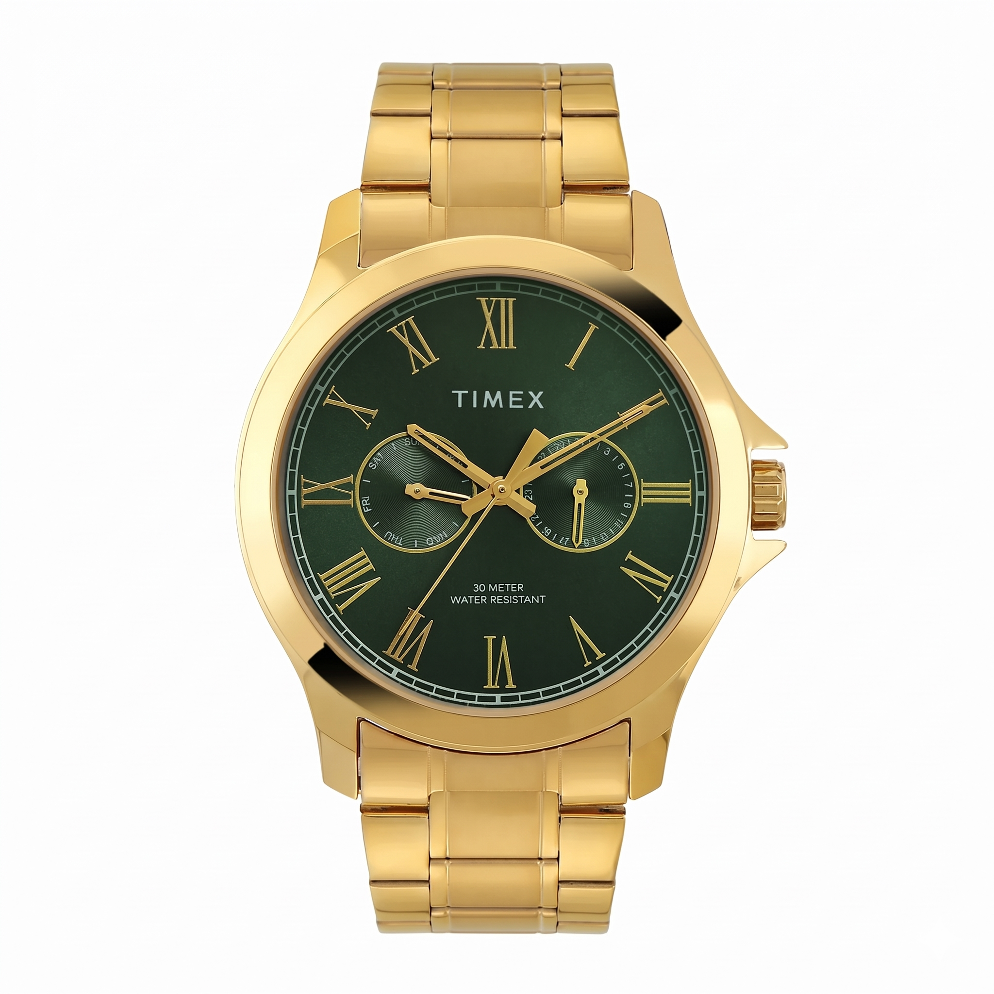Timex TW000X142 | Timex Men Green Round Dial Analog Watch.