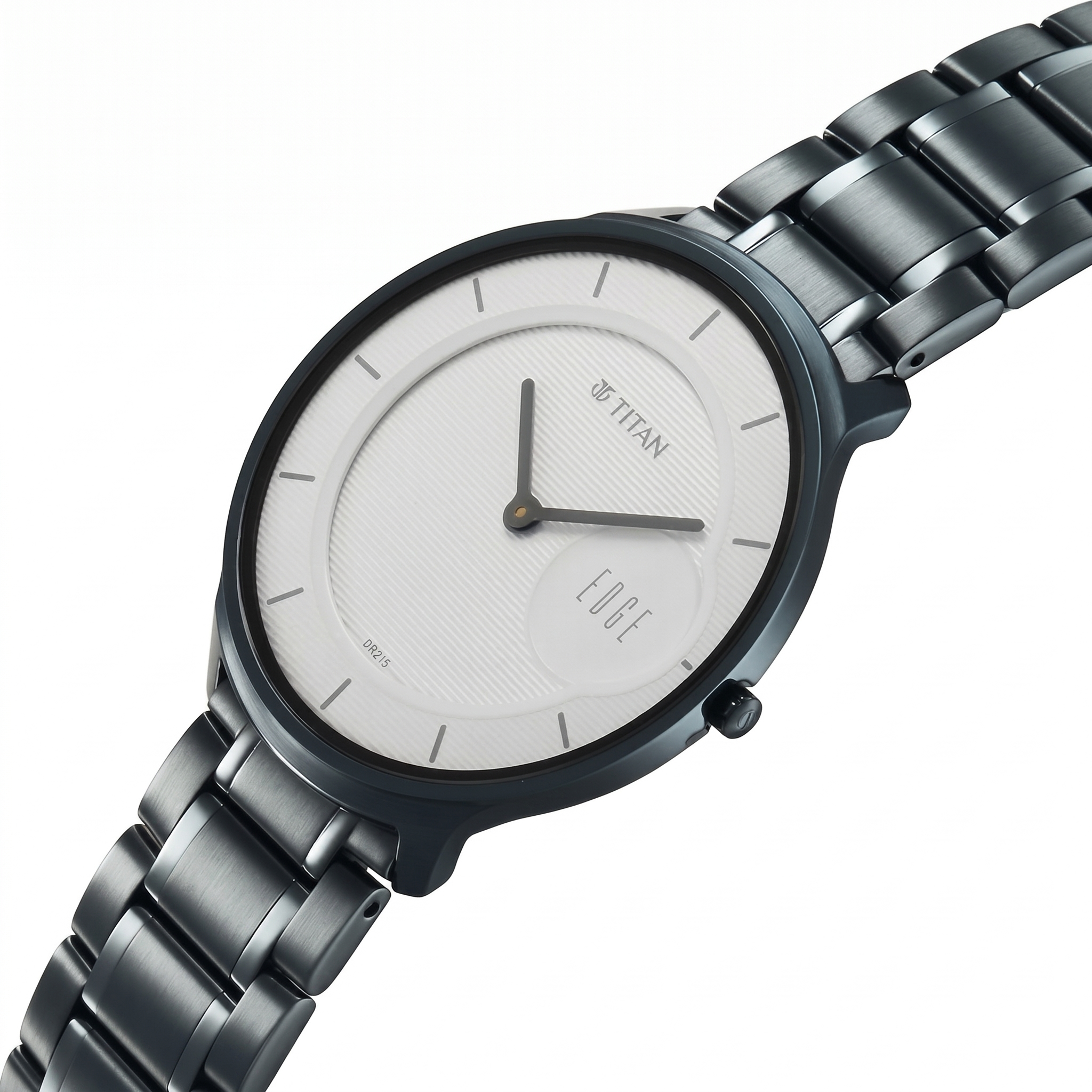 Titan 1843QM04 | Titan Edge Murals Quartz Analog White Dial Blue Stainless Steel Strap Watch For Men