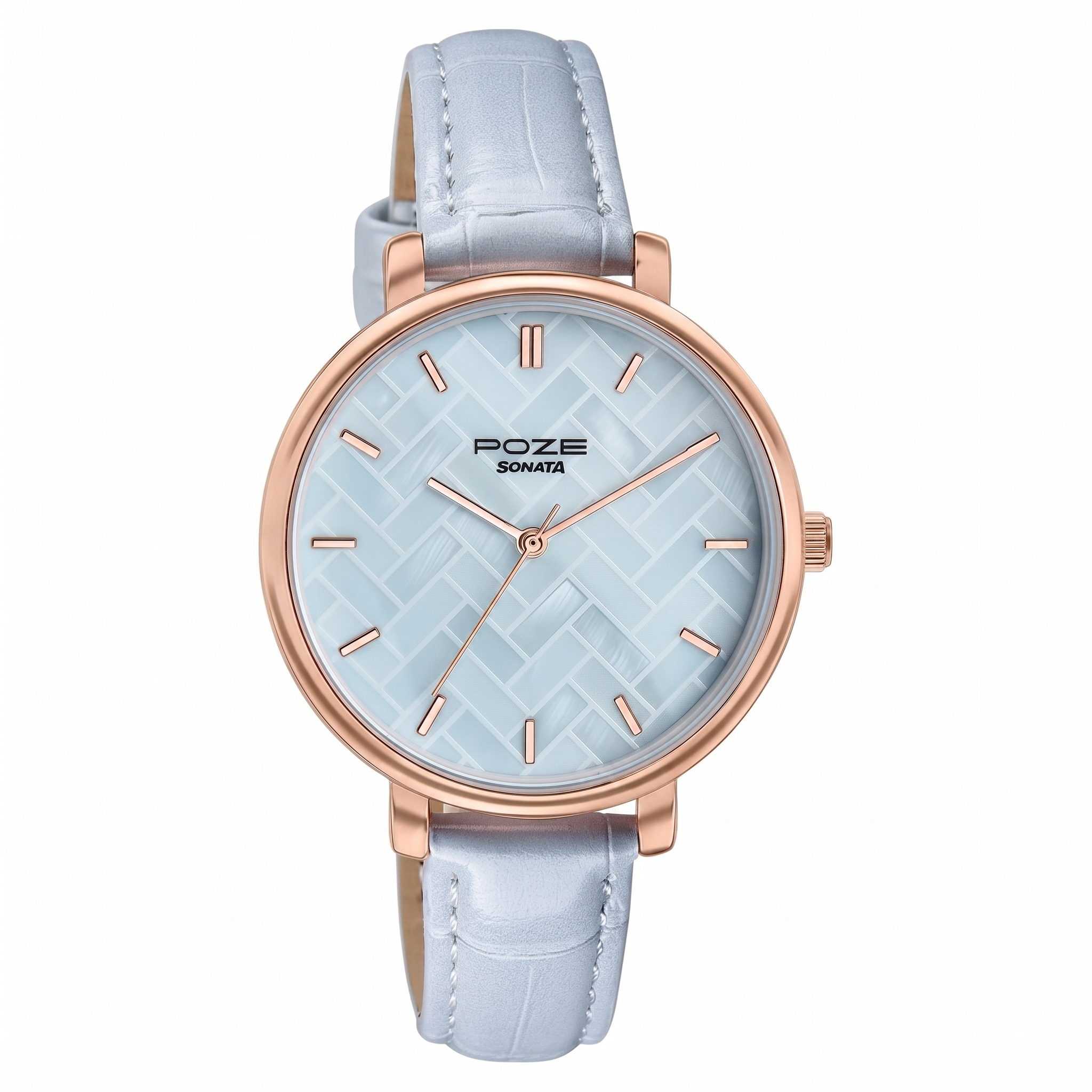 Sonata SP80119WL01 | Sonata Poze Quartz Analog Blue Dial Blue Colour Leather Strap Watch For Women