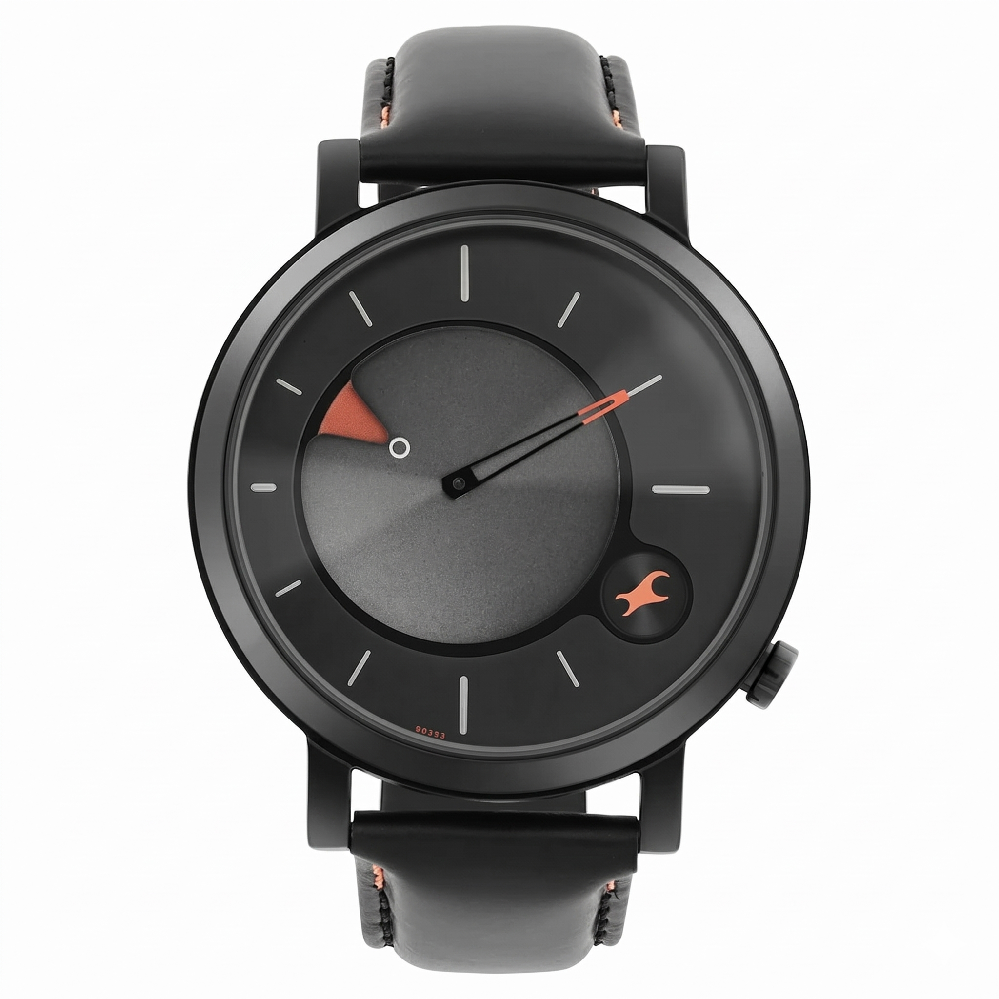 Fastrack 3287NL02 | Fastrack MetaWe Quartz Analog Black Dial Leather Strap Watch For Guys