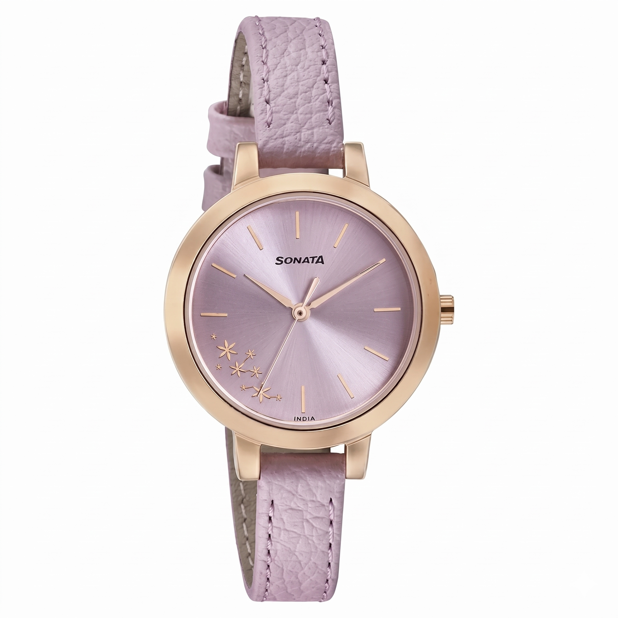 Sonata NP8141WL04 | Sonata Blush It Up Pink Dial Women Watch With Leather Strap