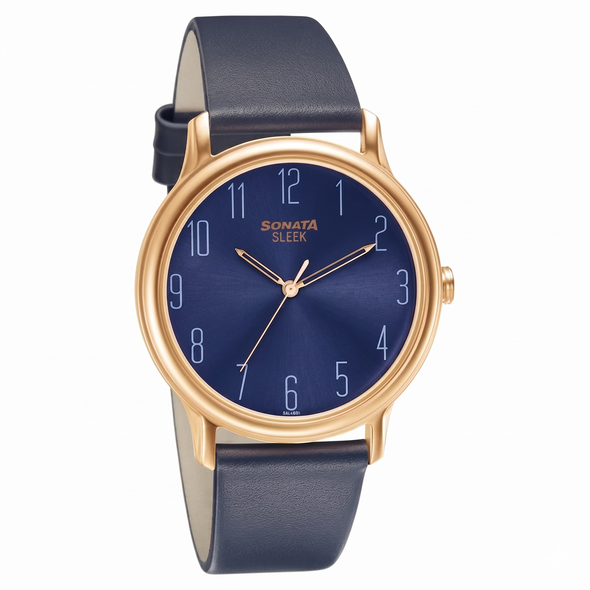 Sonata NN7128WL05 | Sonata Quartz Analog Blue Dial Leather Strap Watch for Men